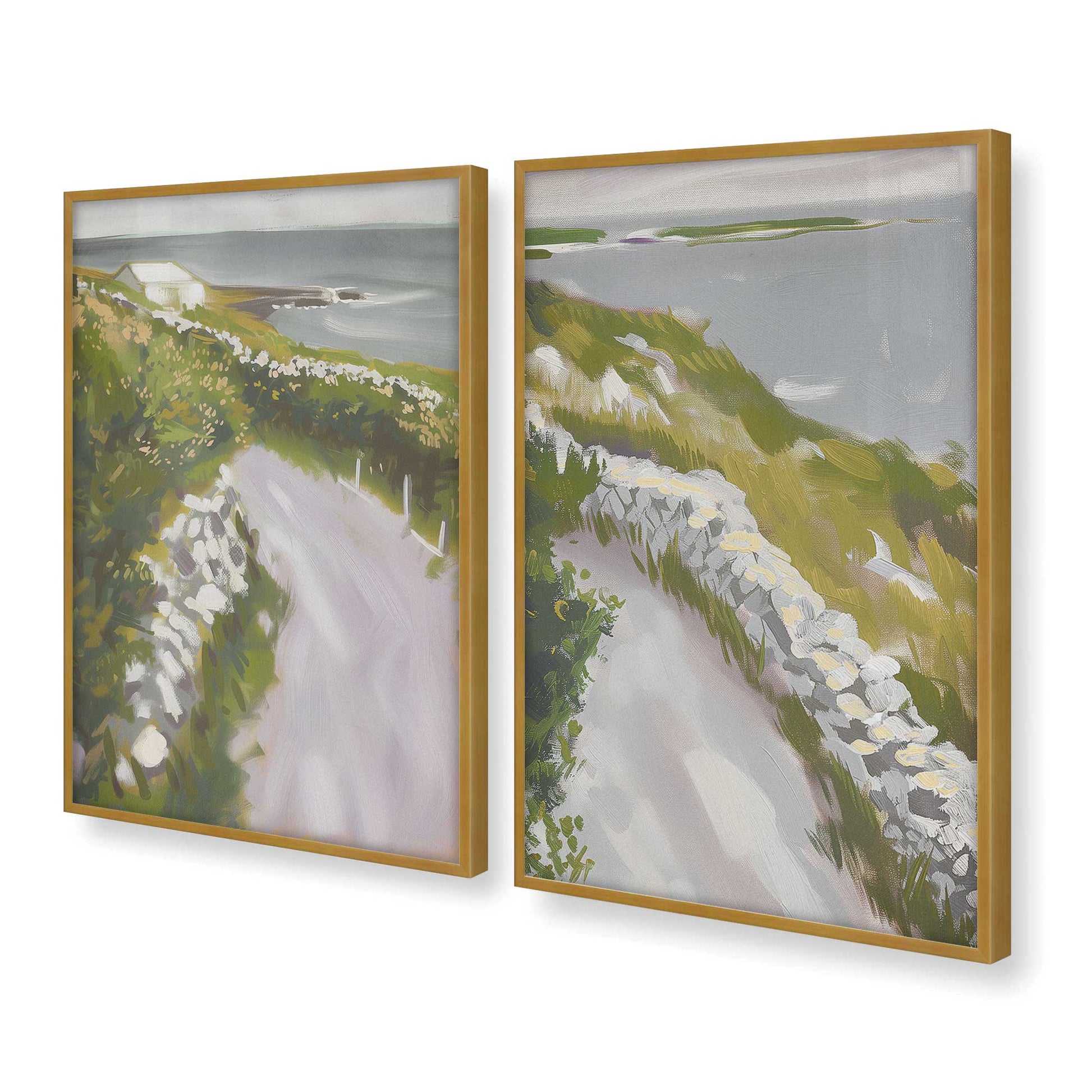 [Color:Polished Gold], Picture of art in a Polished Gold frame at an angle