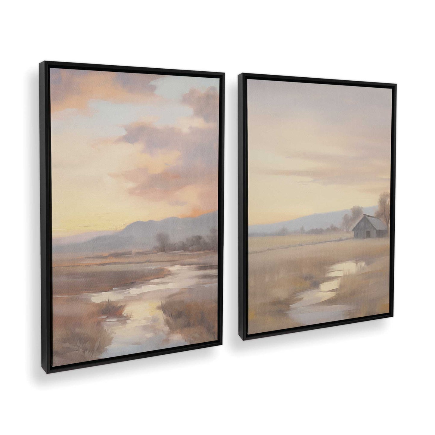 [Color:Satin Black], Picture of art in a Satin Black frame at an angle