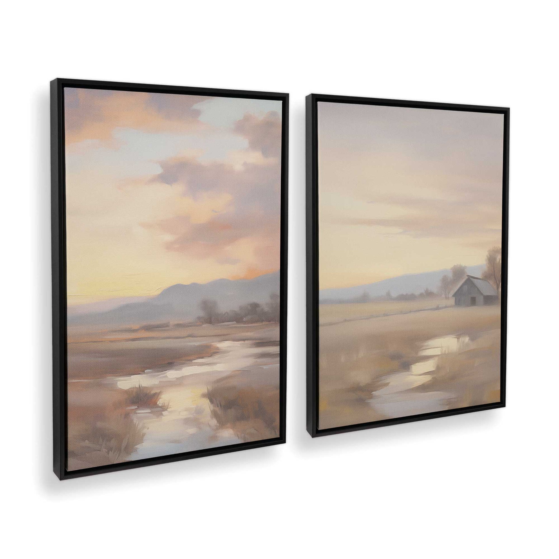 [Color:Satin Black], Picture of art in a Satin Black frame at an angle