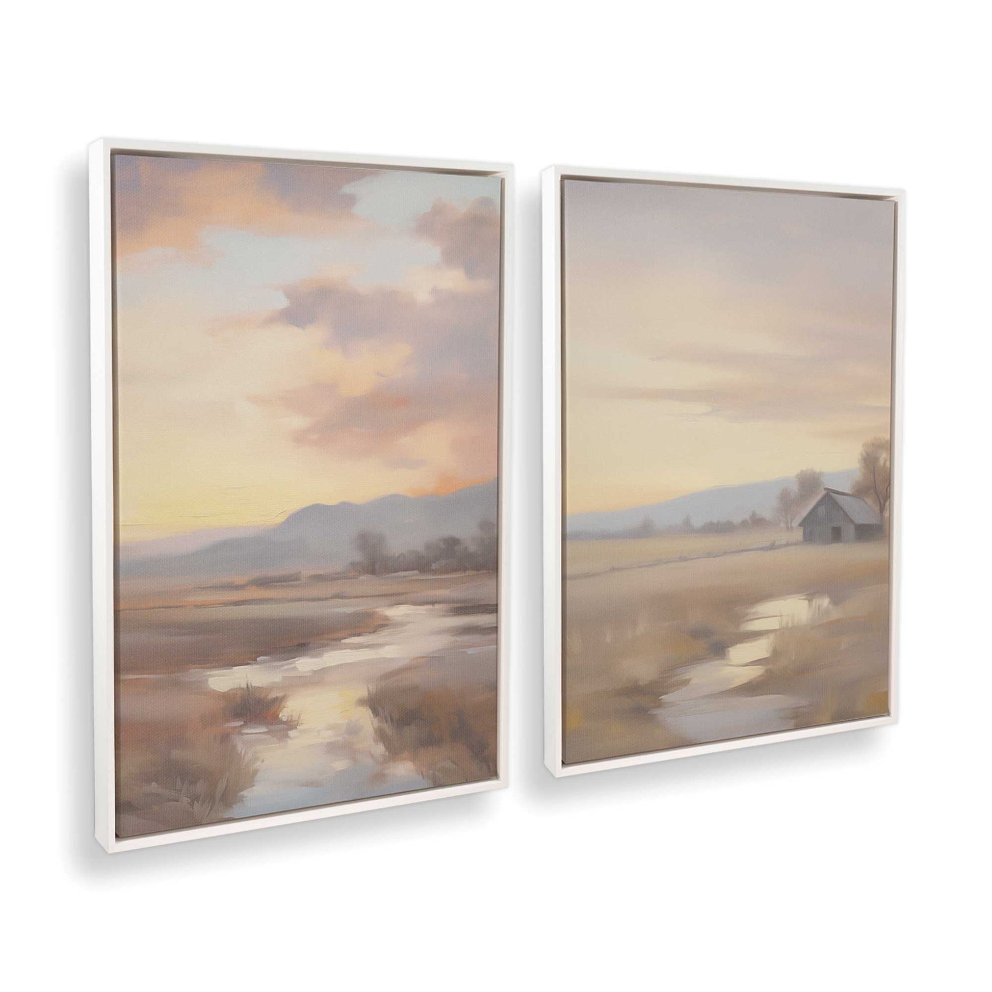 [Color:Opaque White], Picture of art in a White frame at an angle