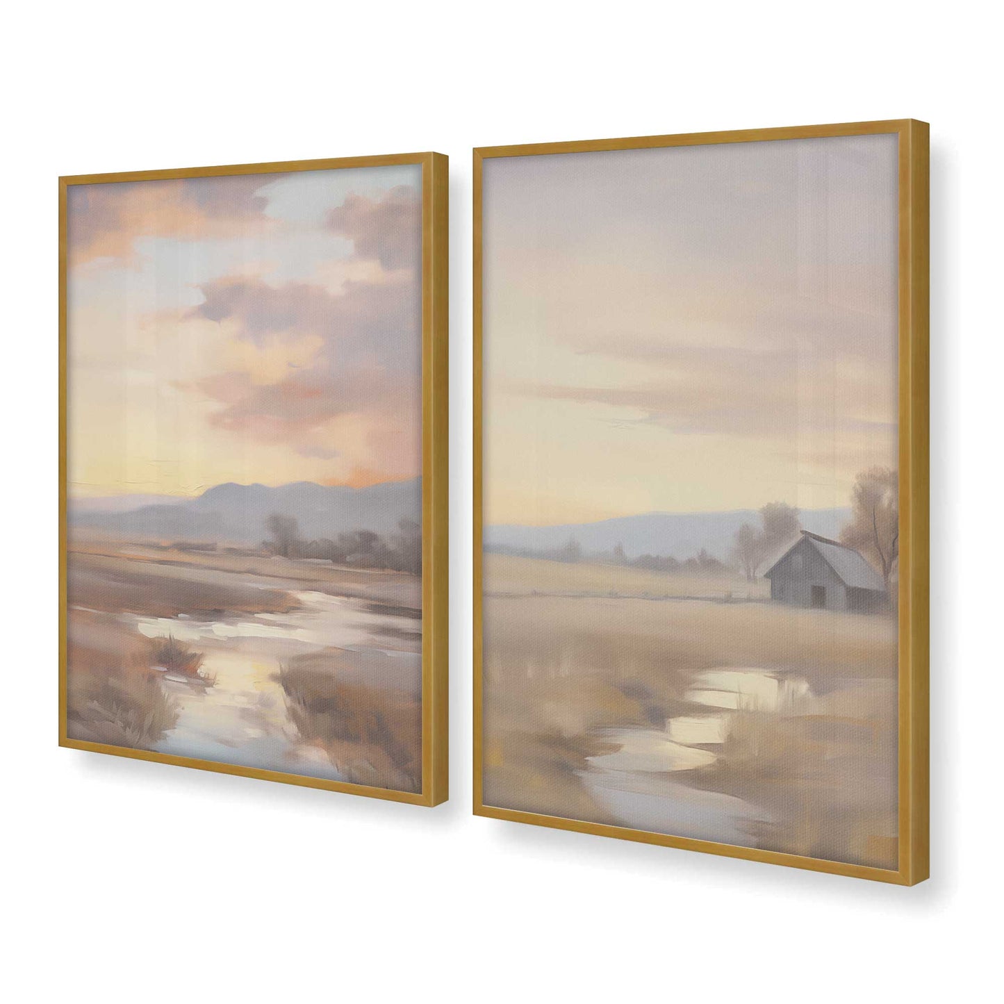 [Color:Polished Gold], Picture of art in a Polished Gold frame at an angle