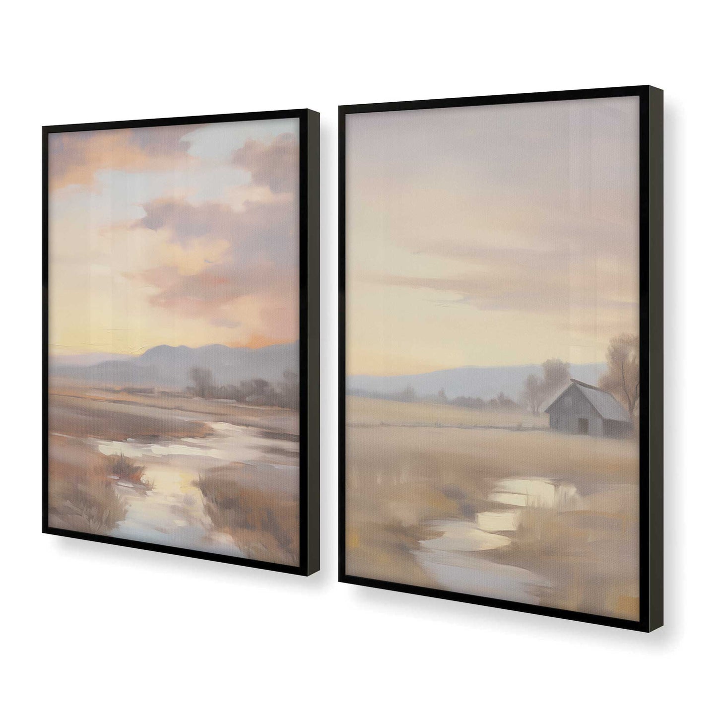 [Color:Satin Black], Picture of art in a Satin Black frame at an angle