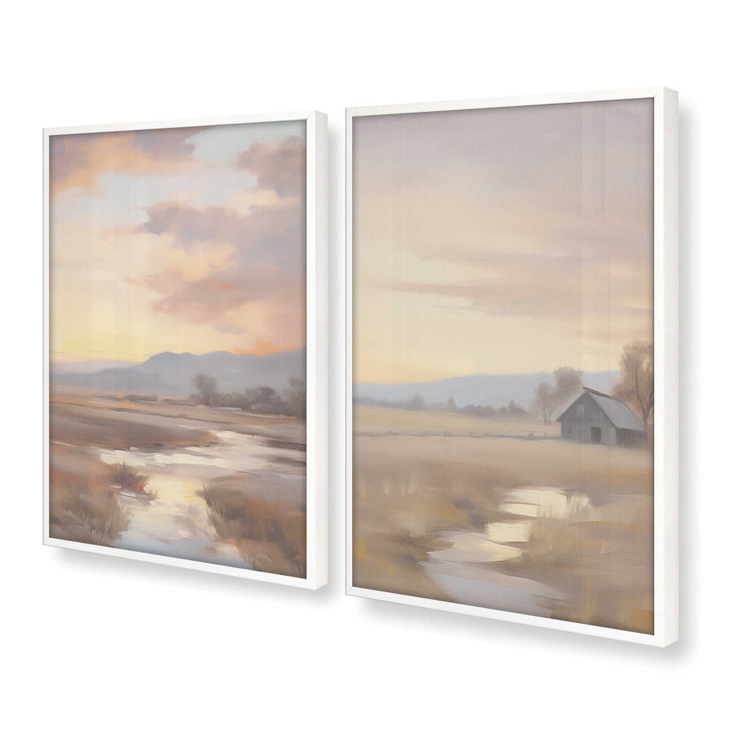 [Color:Opaque White], Picture of art in a Opaque White frame at an angle