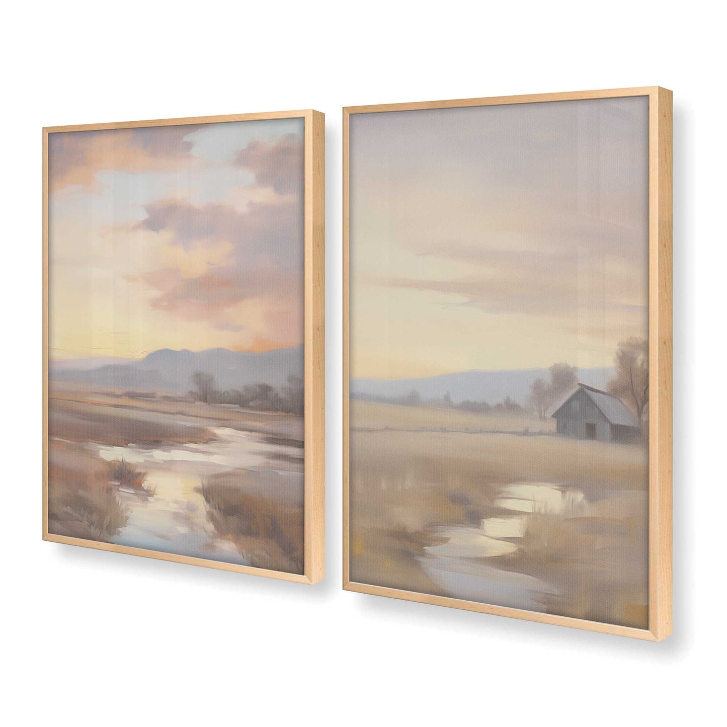 [Color:Raw Maple], Picture of art in a Raw Maple frame at an angle