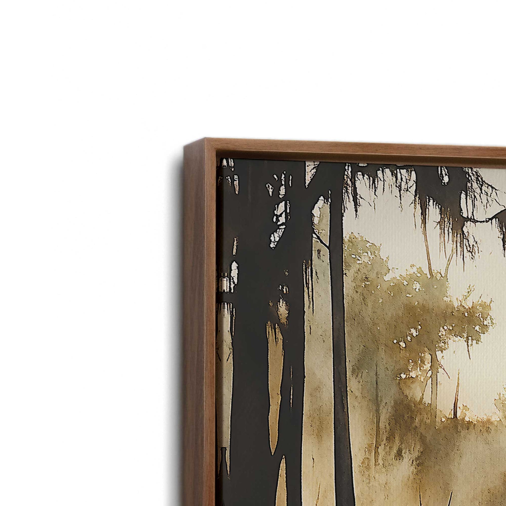 [Color:Walnut], Picture of art in a Walnut frame at an angle