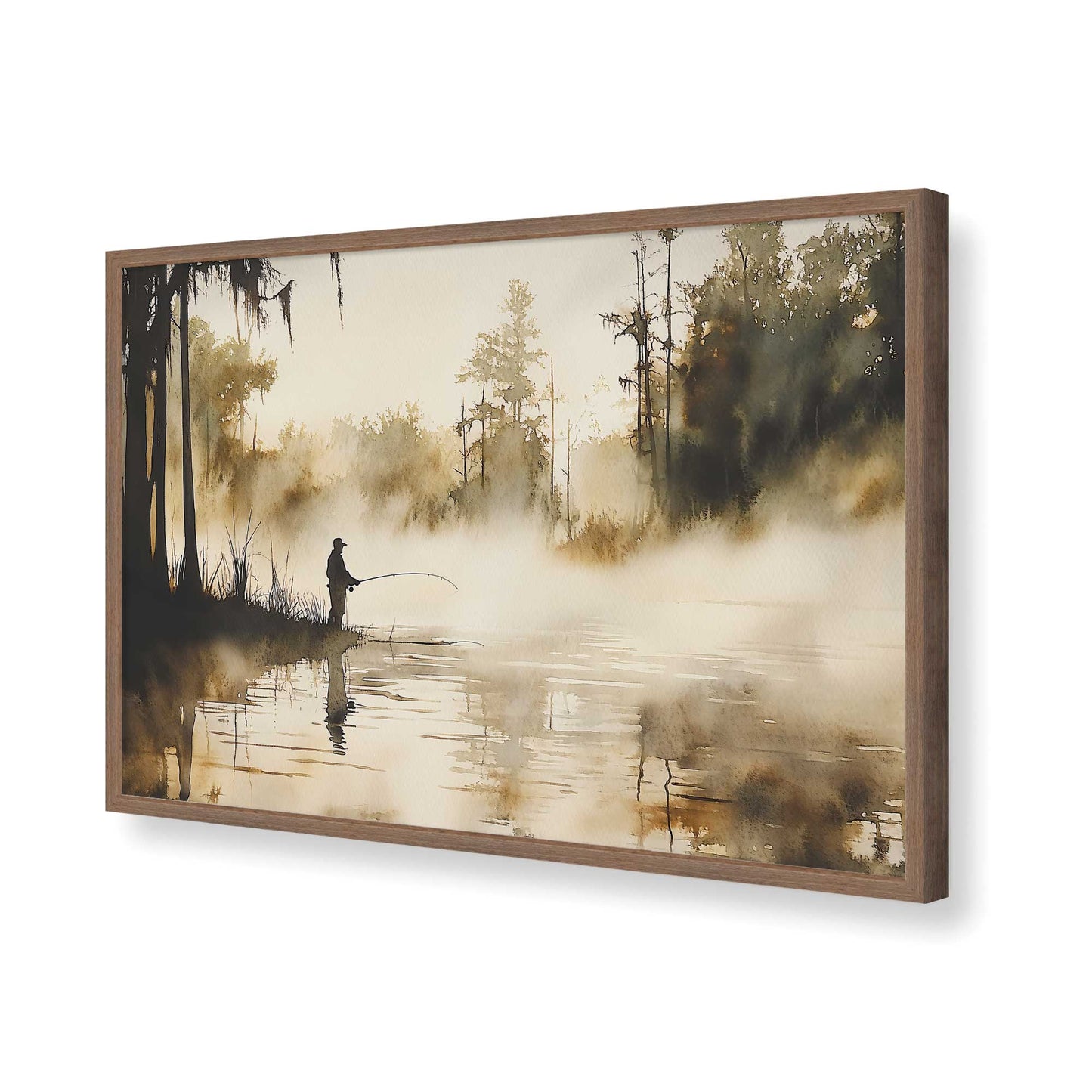 [Color:Walnut], Picture of art in a Walnut frame of the corner