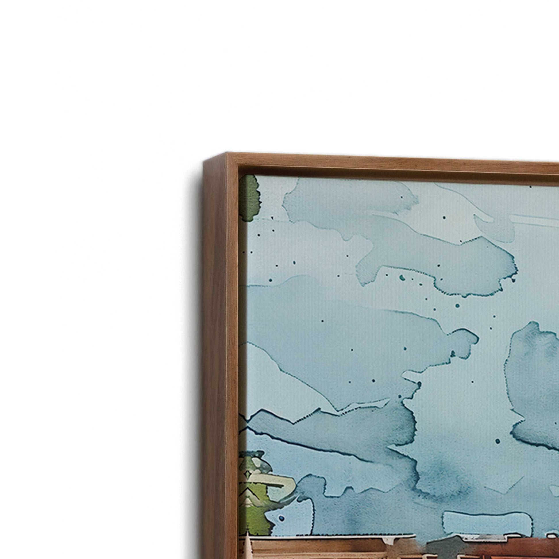[Color:Walnut], Picture of art in a Walnut frame at an angle