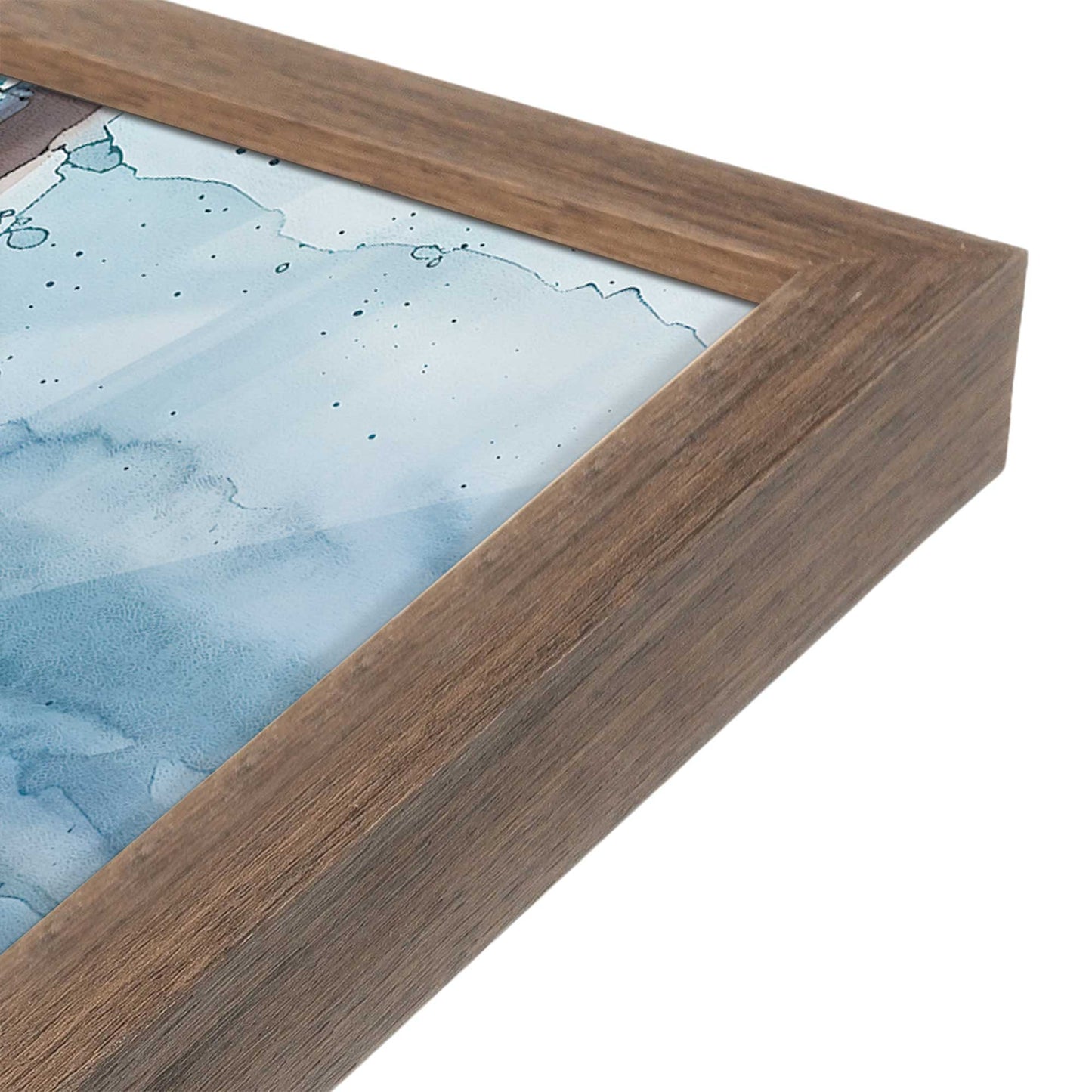 [Color:Walnut], Picture of art in a Walnut frame at an angle