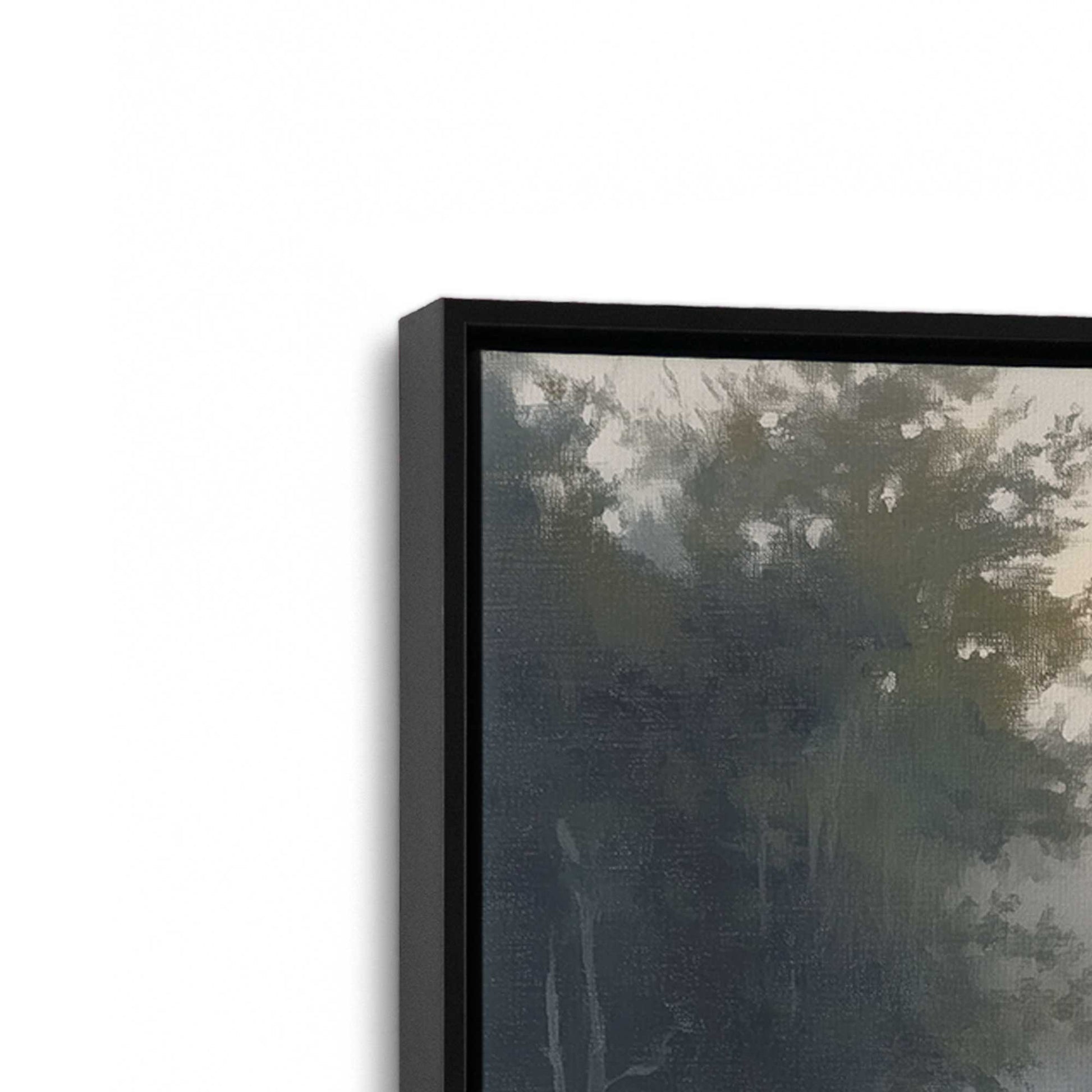 [Color:Satin Black], Picture of art in a Satin Black frame at an angle