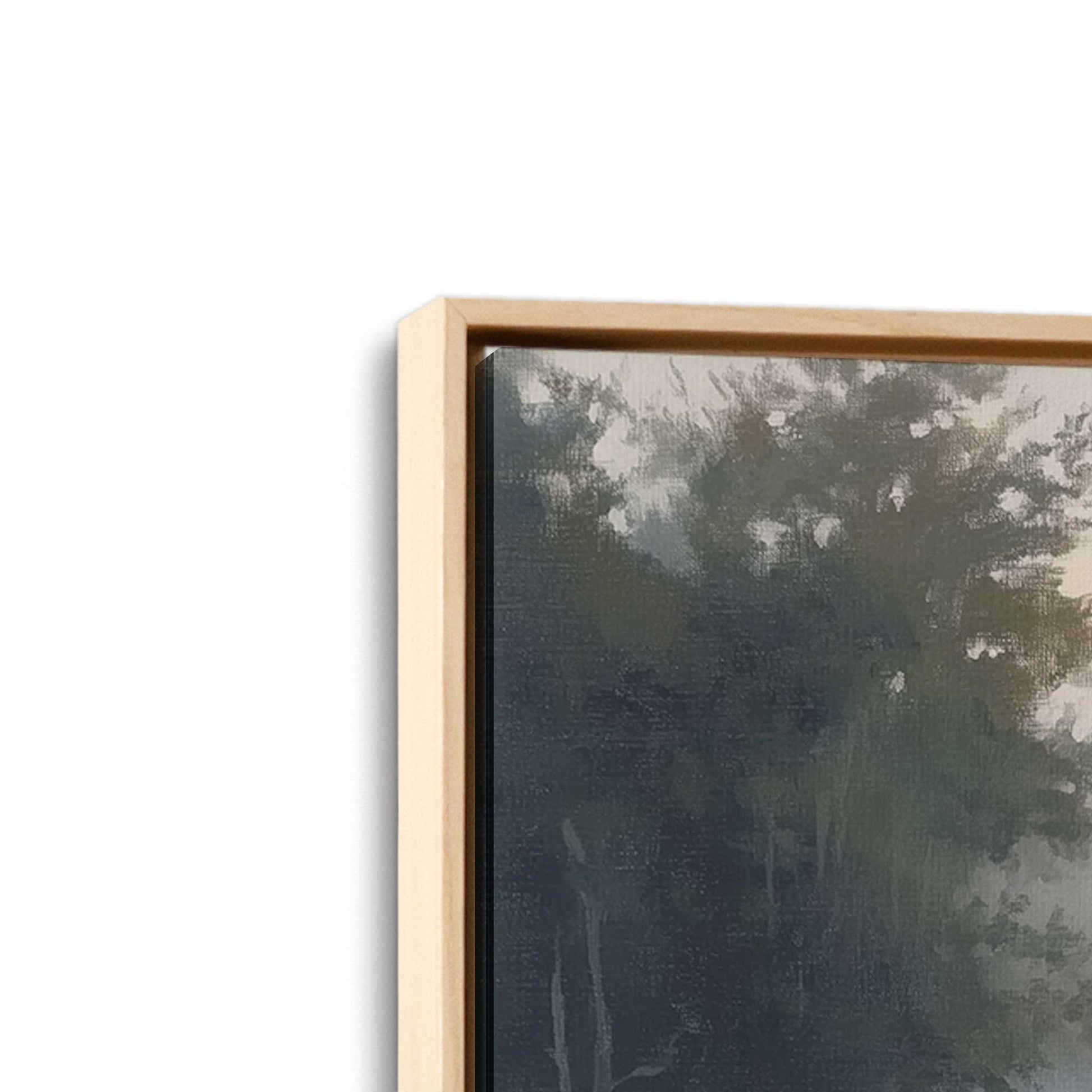 [Color:American Maple], Picture of art in a American Maple frame at an angle