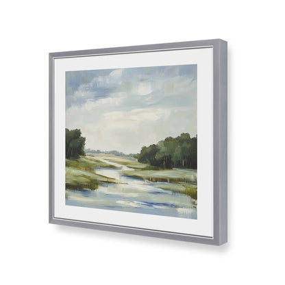 [Color:Polished Chrome], Picture of art in a Polished Chrome frame of the corner