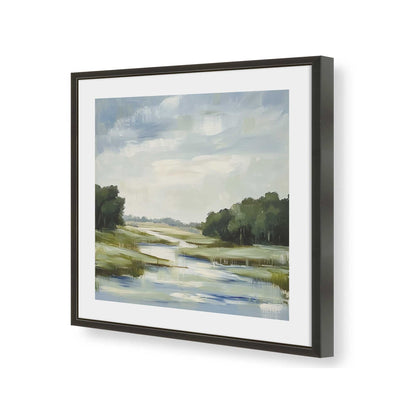 [Color:Satin Black], Picture of art in a Satin Black frame of the corner