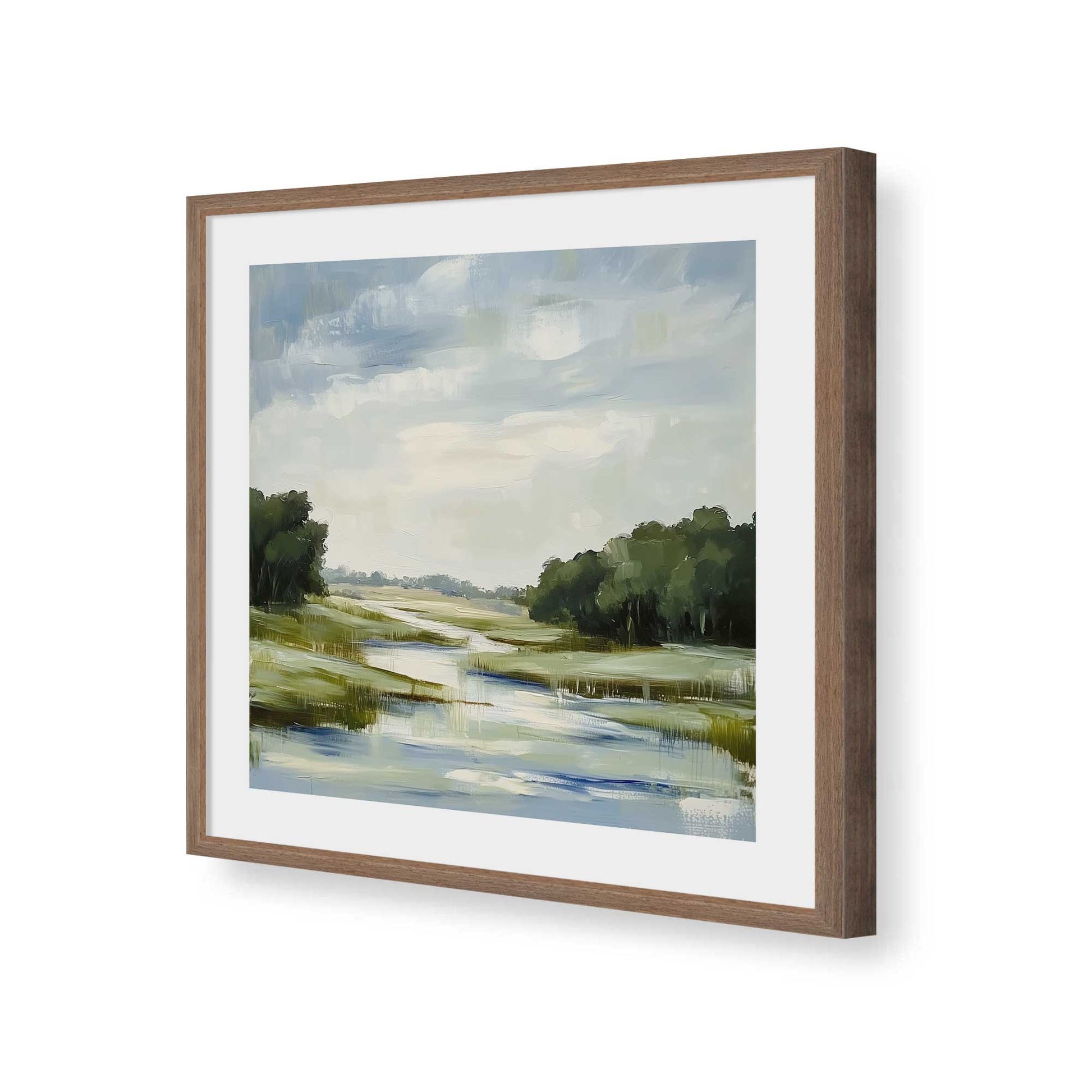 [Color:Walnut], Picture of art in a Walnut frame of the corner