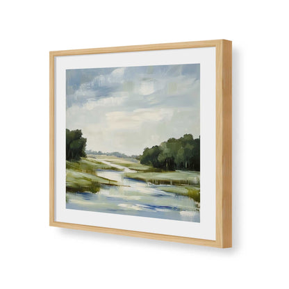[Color:American Maple], Picture of art in a American Maple frame of the corner