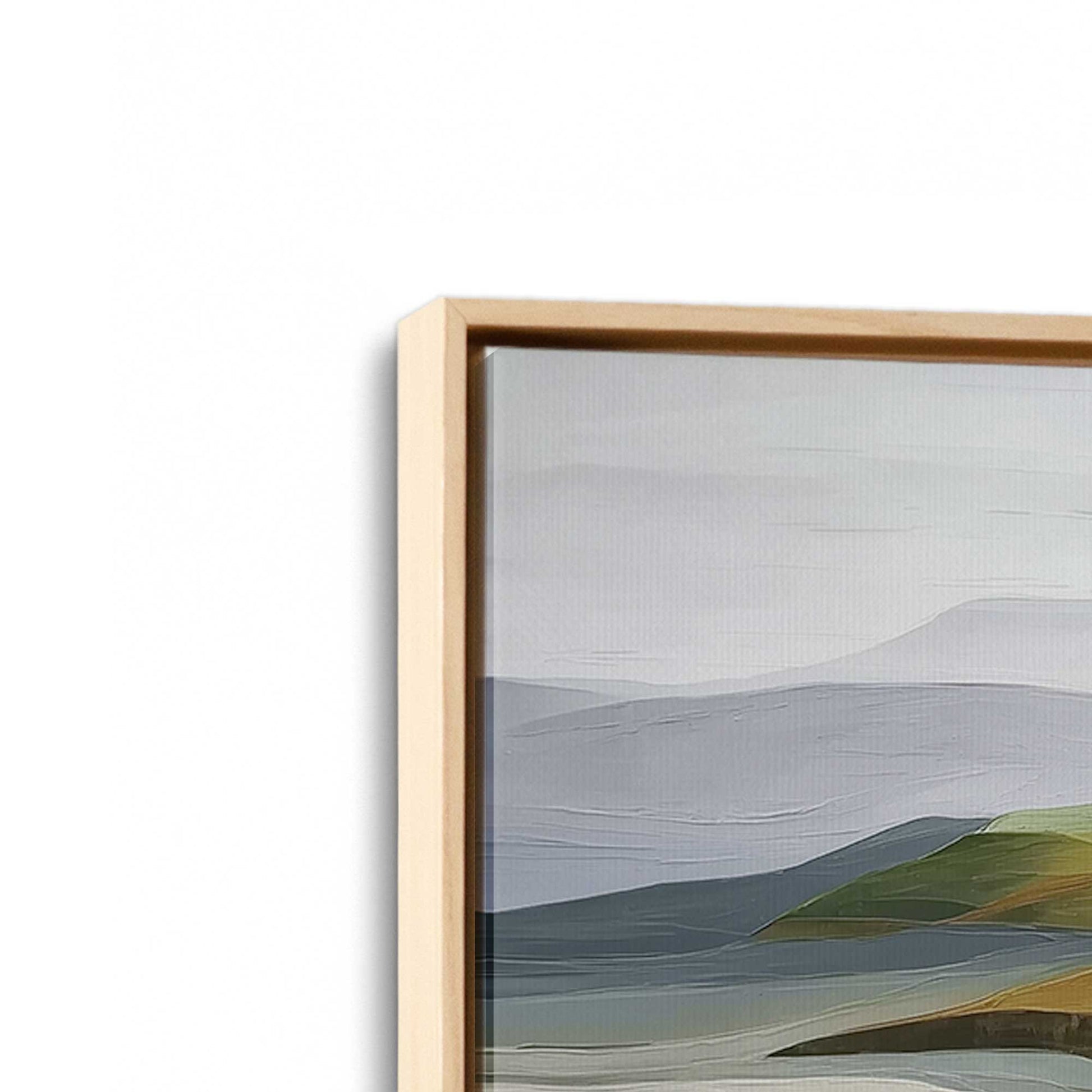 [Color:American Maple], Picture of art in a American Maple frame at an angle