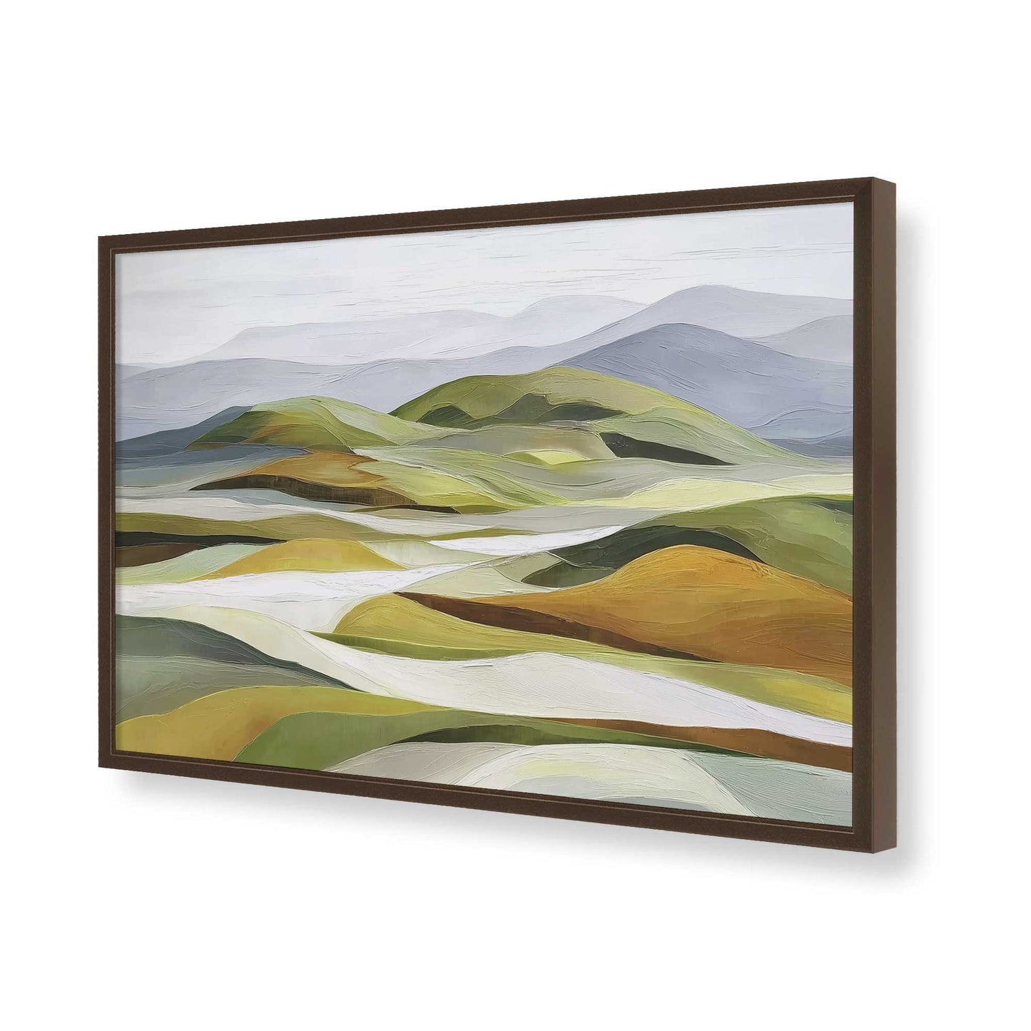 [Color:Brown], Picture of art in a Brown frame of the corner