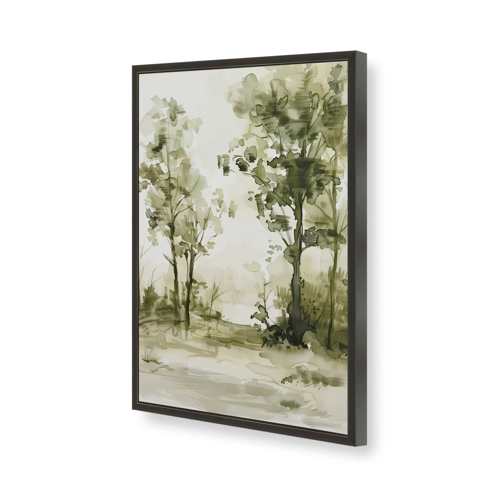 [Color:Satin Black], Picture of art in a Satin Black frame of the corner