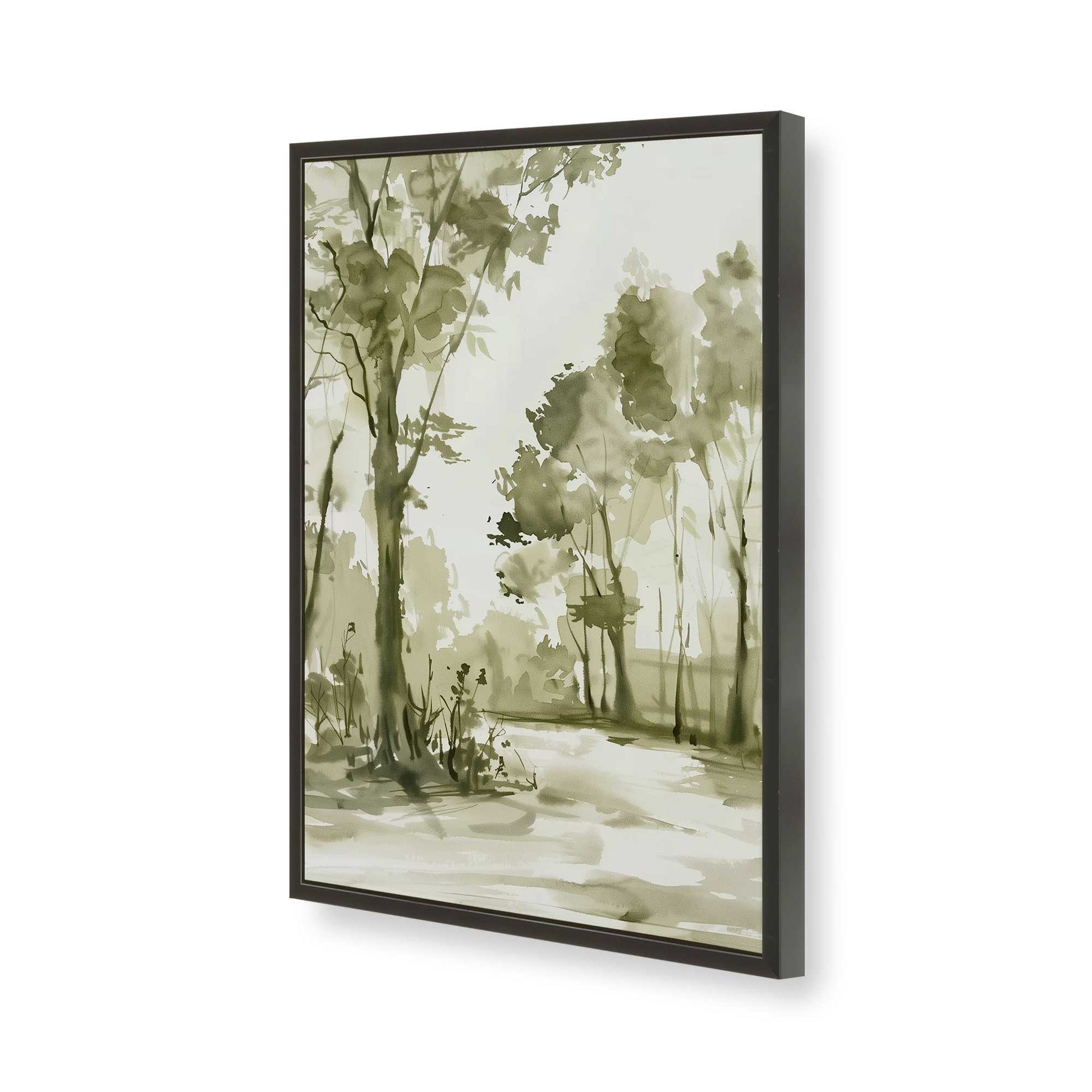 [Color:Satin Black], Picture of art in a Satin Black frame of the corner
