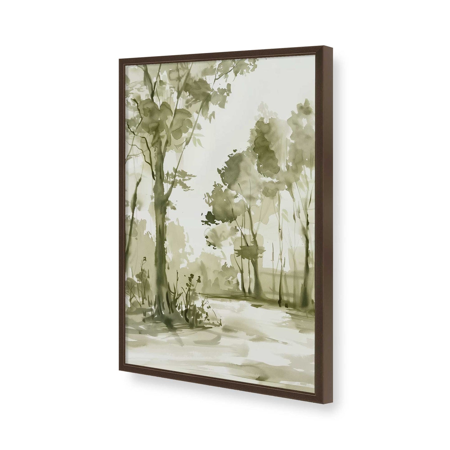 [Color:Brown], Picture of art in a Brown frame of the corner