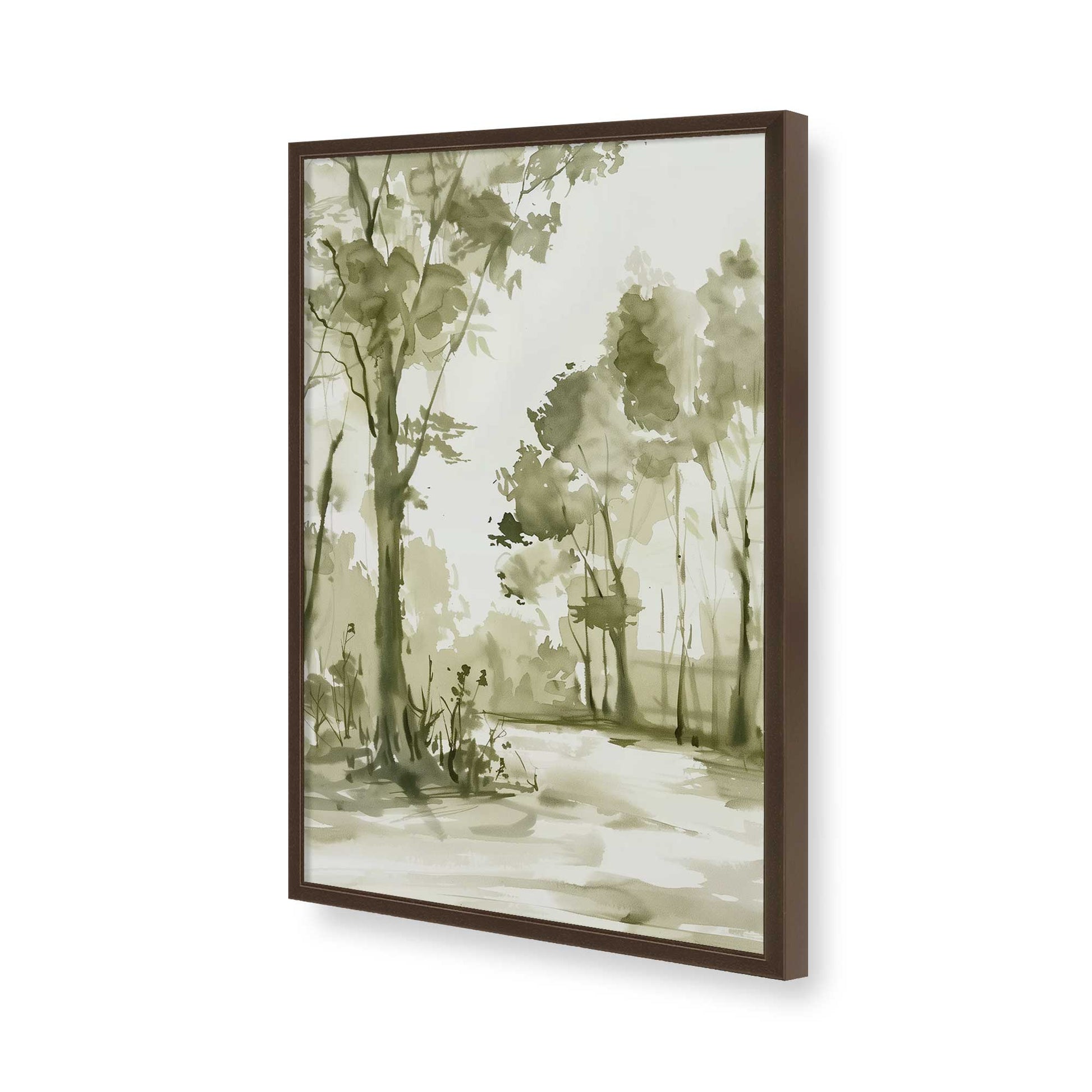 [Color:Brown], Picture of art in a Brown frame of the corner