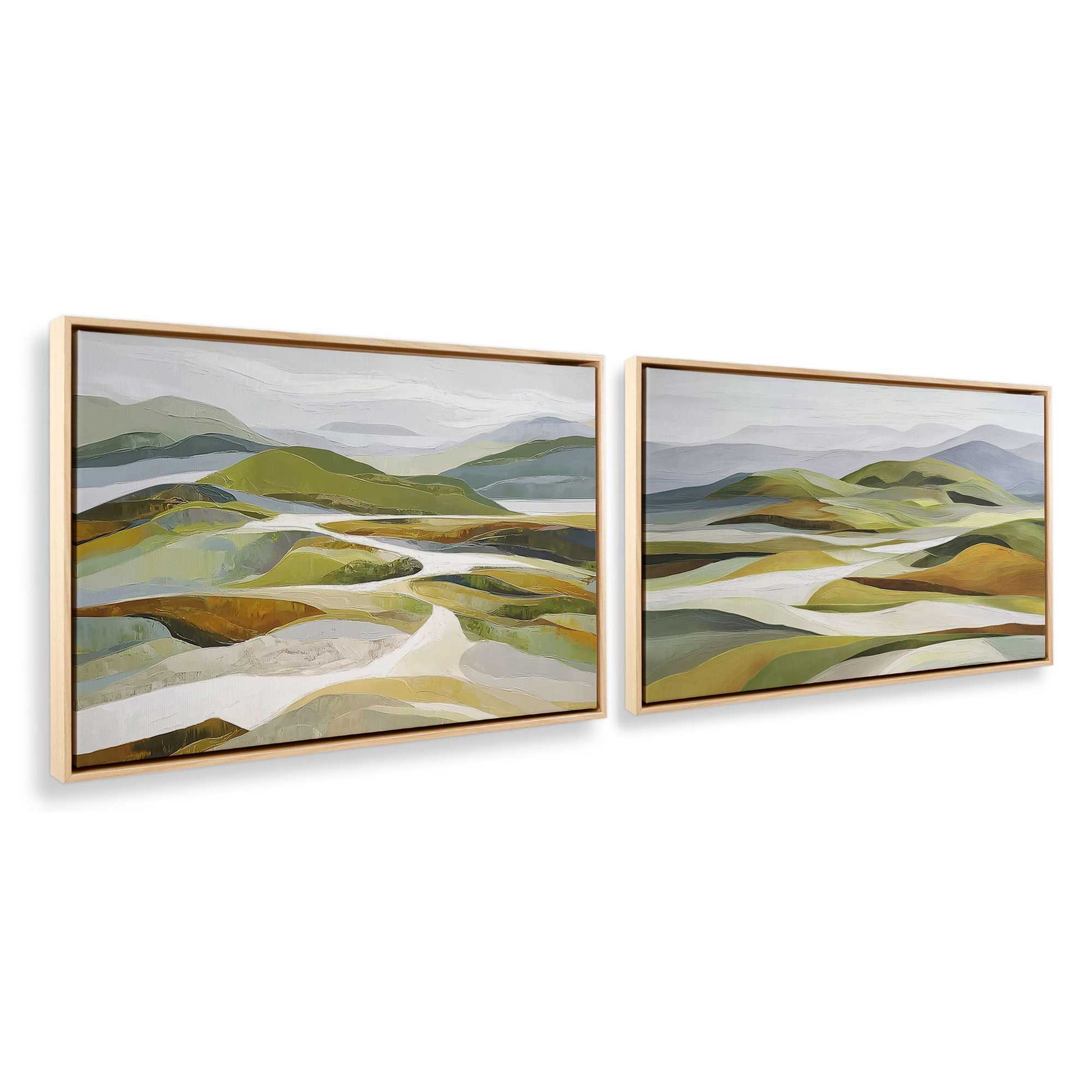 [Color:American Maple], Picture of art in a American Maple frame at an angle