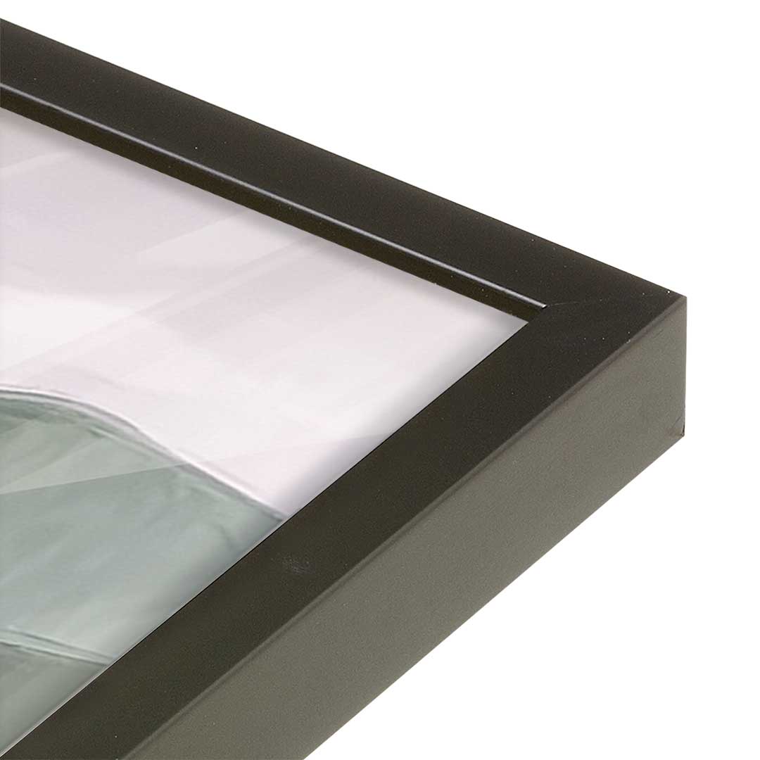 [Color:Satin Black], Picture of art in a Satin Black frame of the corner