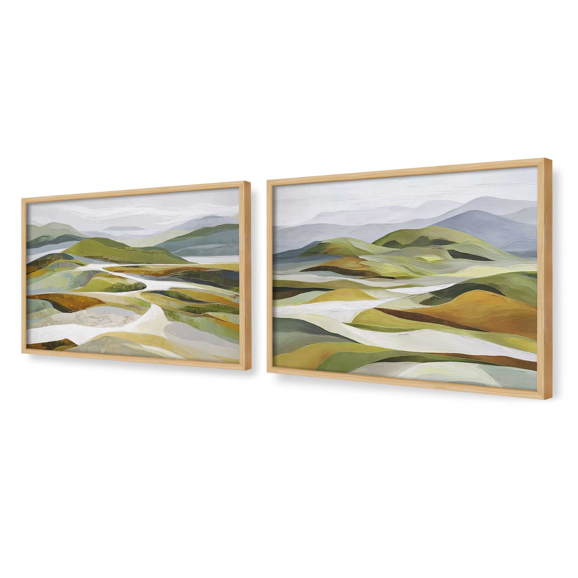 [Color:American Maple], Picture of art in a American Maple frame at an angle