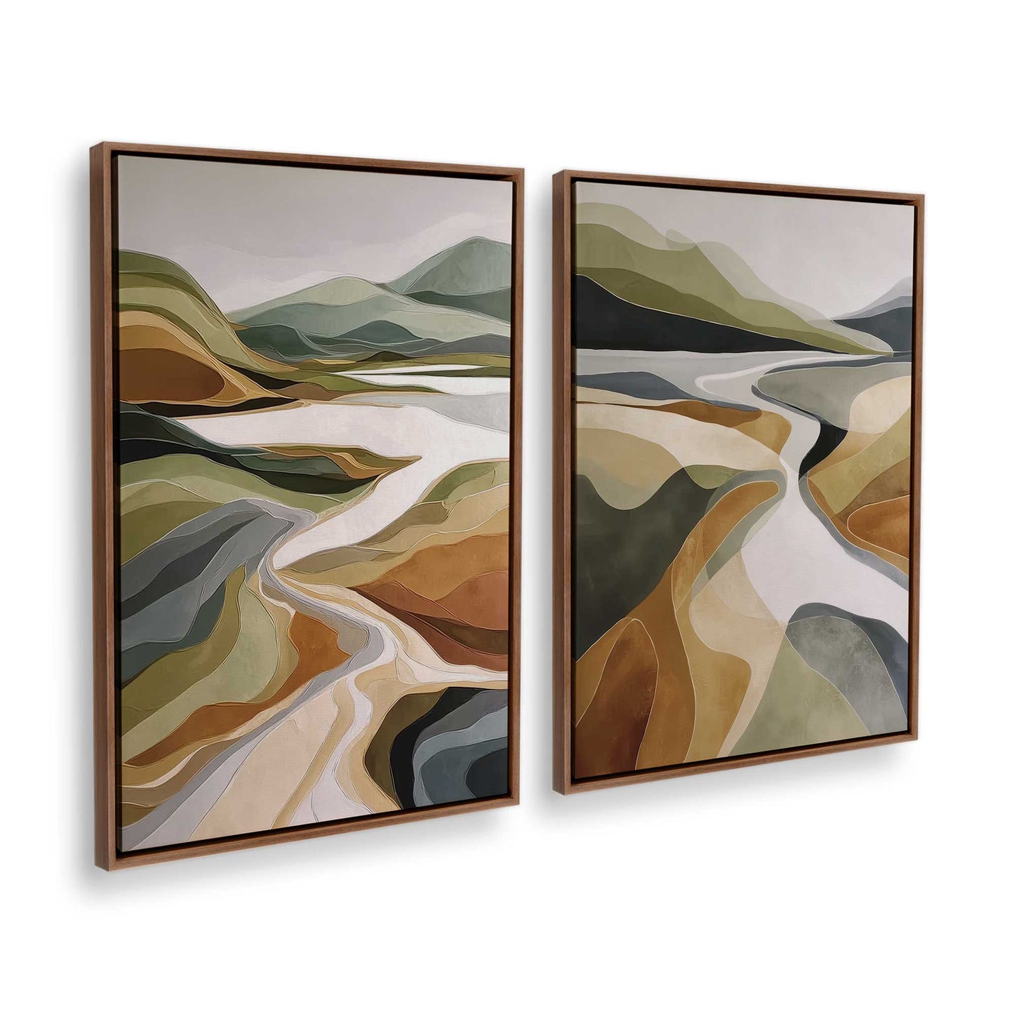 [Color:Walnut], Picture of art in a Walnut frame at an angle