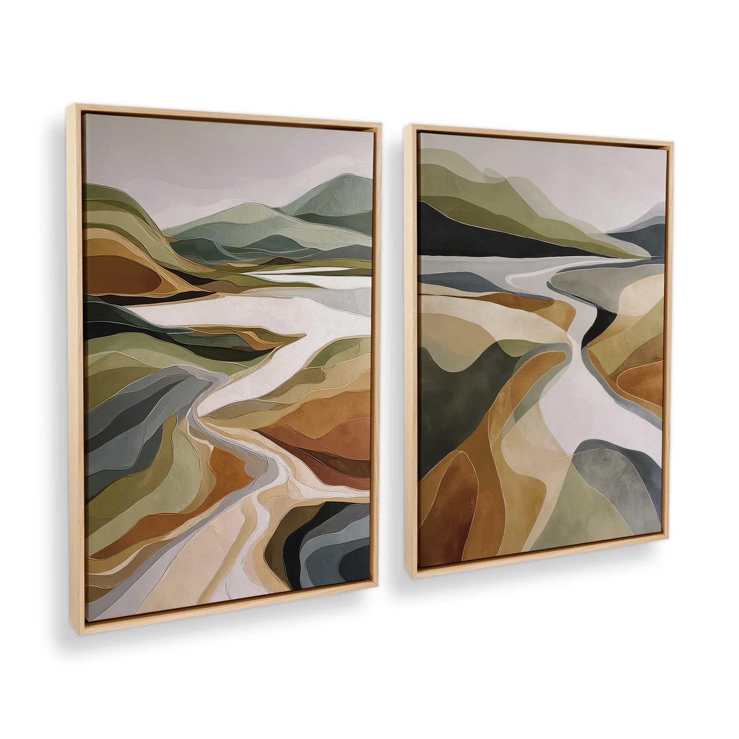 [Color:American Maple], Picture of art in a American Maple frame at an angle