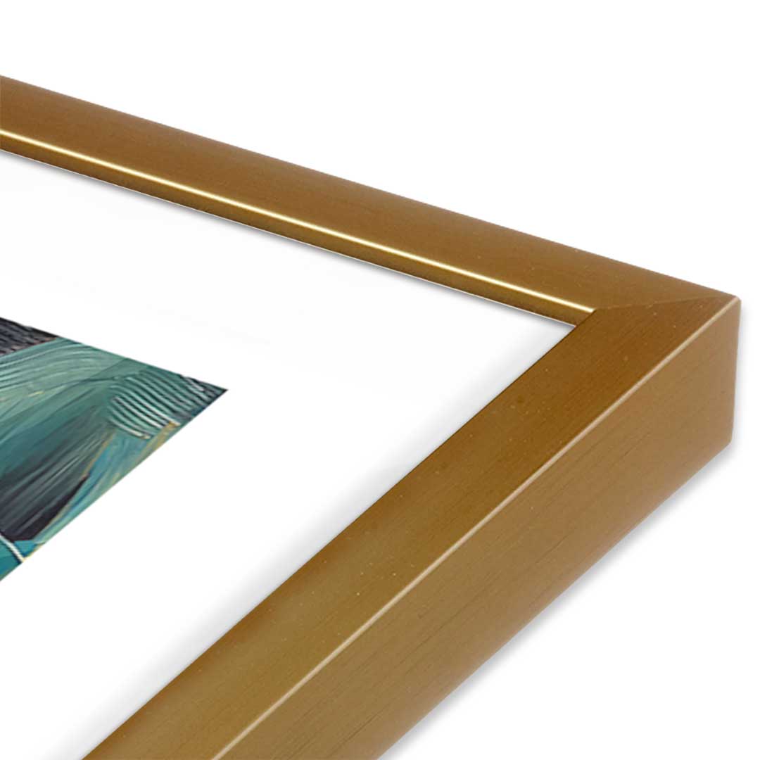 [Color:Polished Gold], Picture of art in a Polished Gold frame at an angle