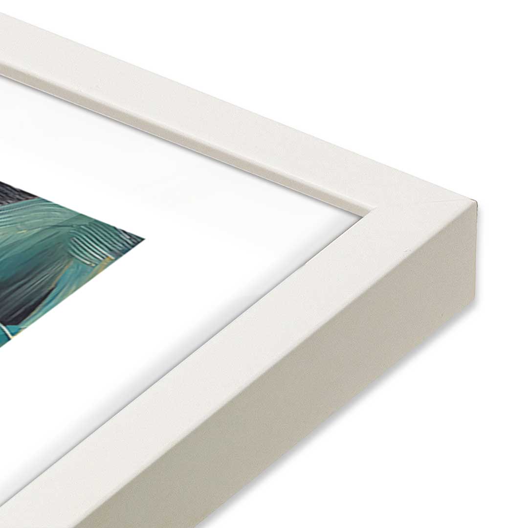 [Color:Opaque White], Picture of art in a Opaque White frame at an angle
