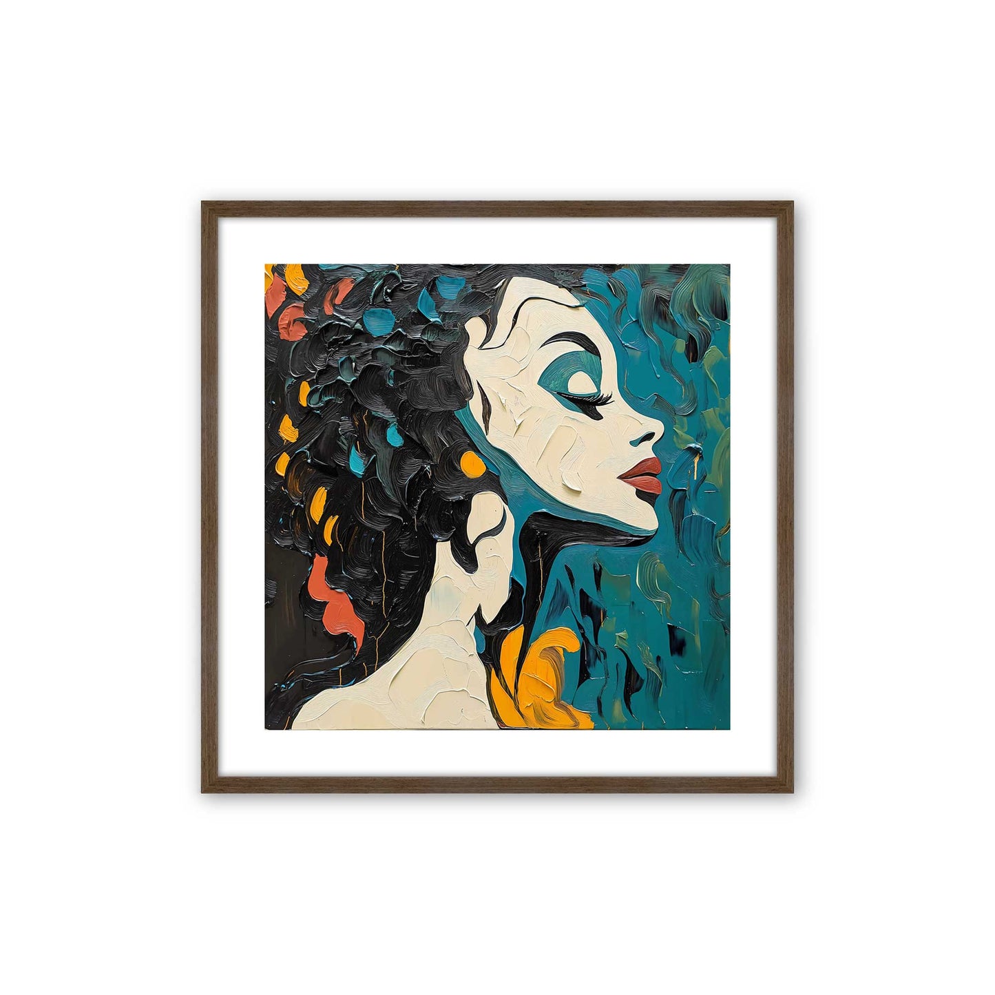 [Color:Walnut], Picture of art in a Walnut frame
