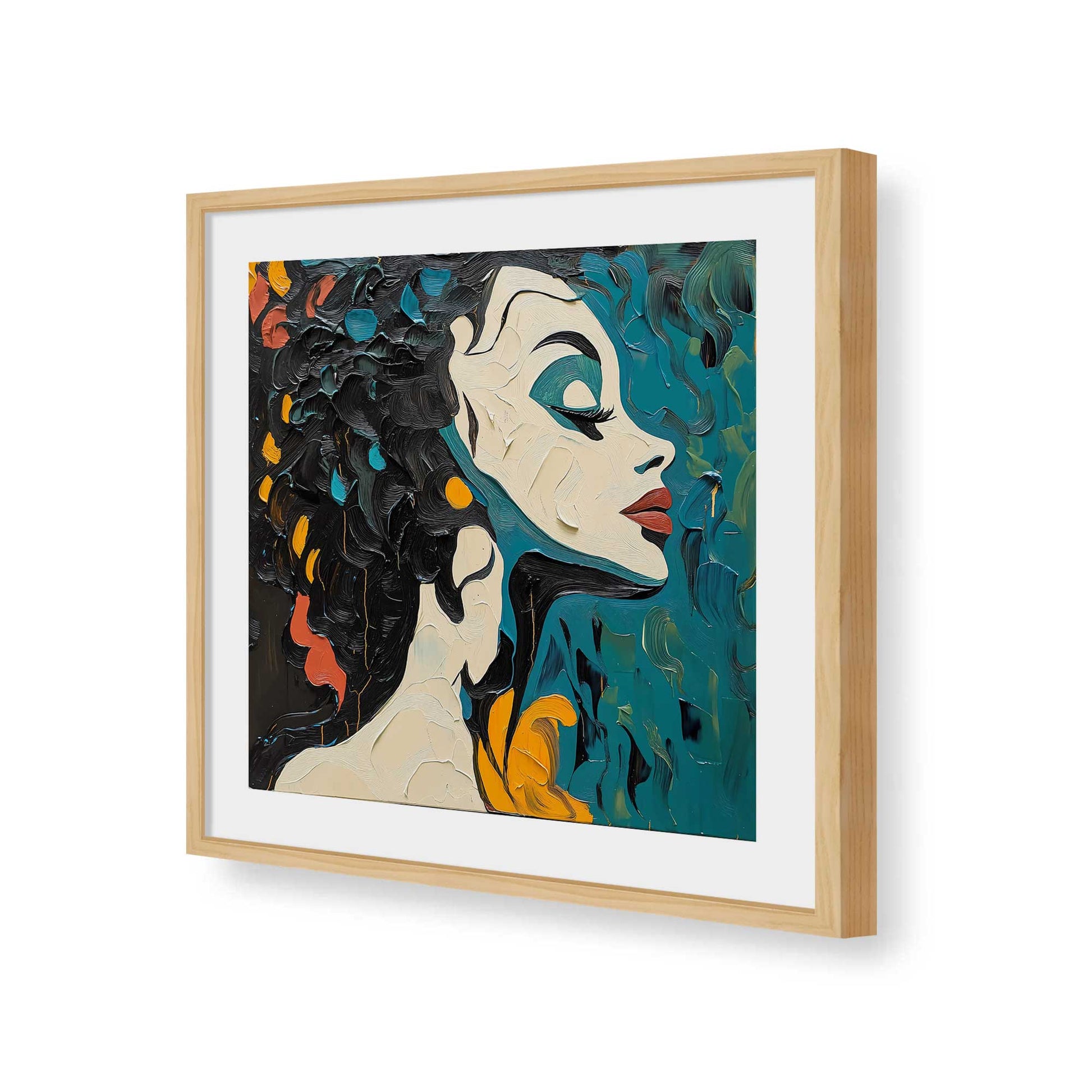 [Color:American Maple], Picture of art in a American Maple frame of the corner