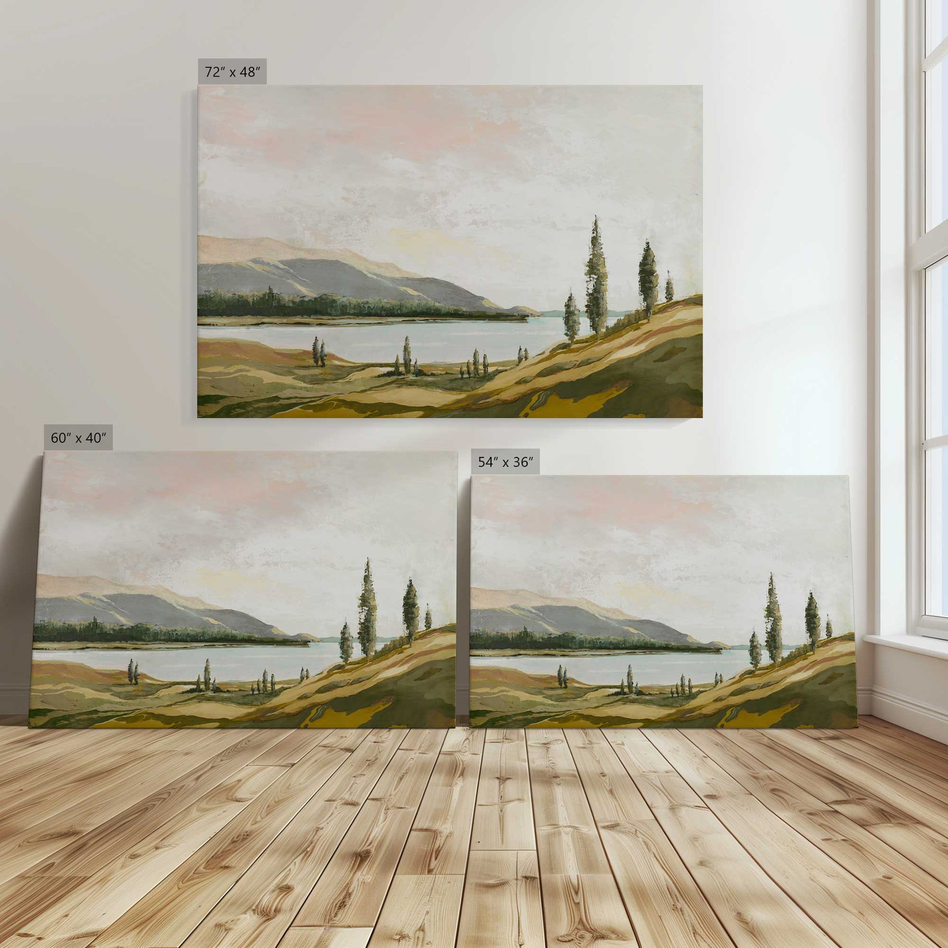 [Color:Stretched Canvas], Image showing the size comparisons