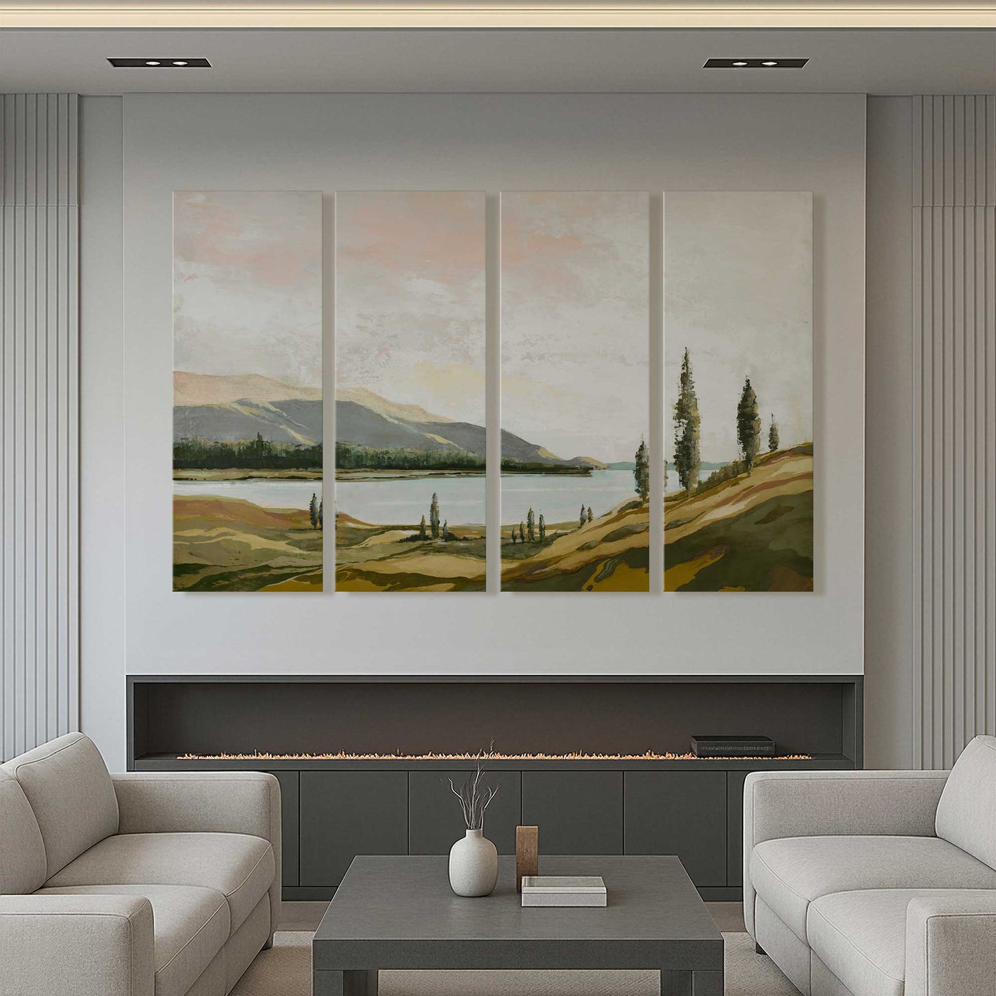 [Color:Stretched Canvas], Picture of art in a room