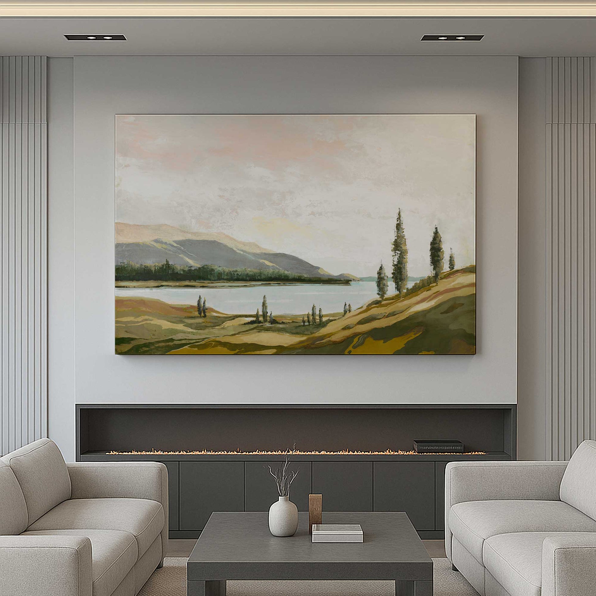 [Color:Stretched Canvas], Picture of art in a room