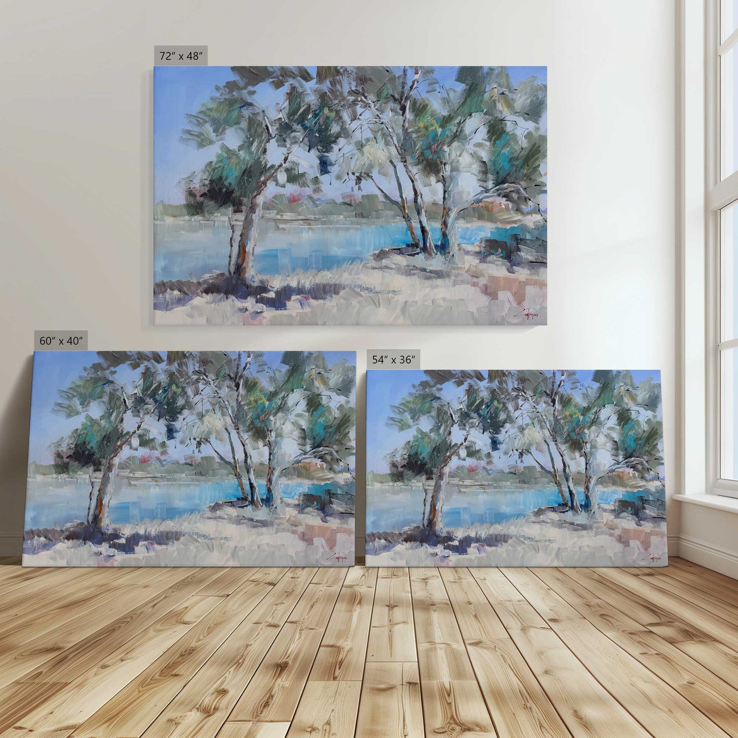 [Color:Stretched Canvas], Image showing the size comparisons