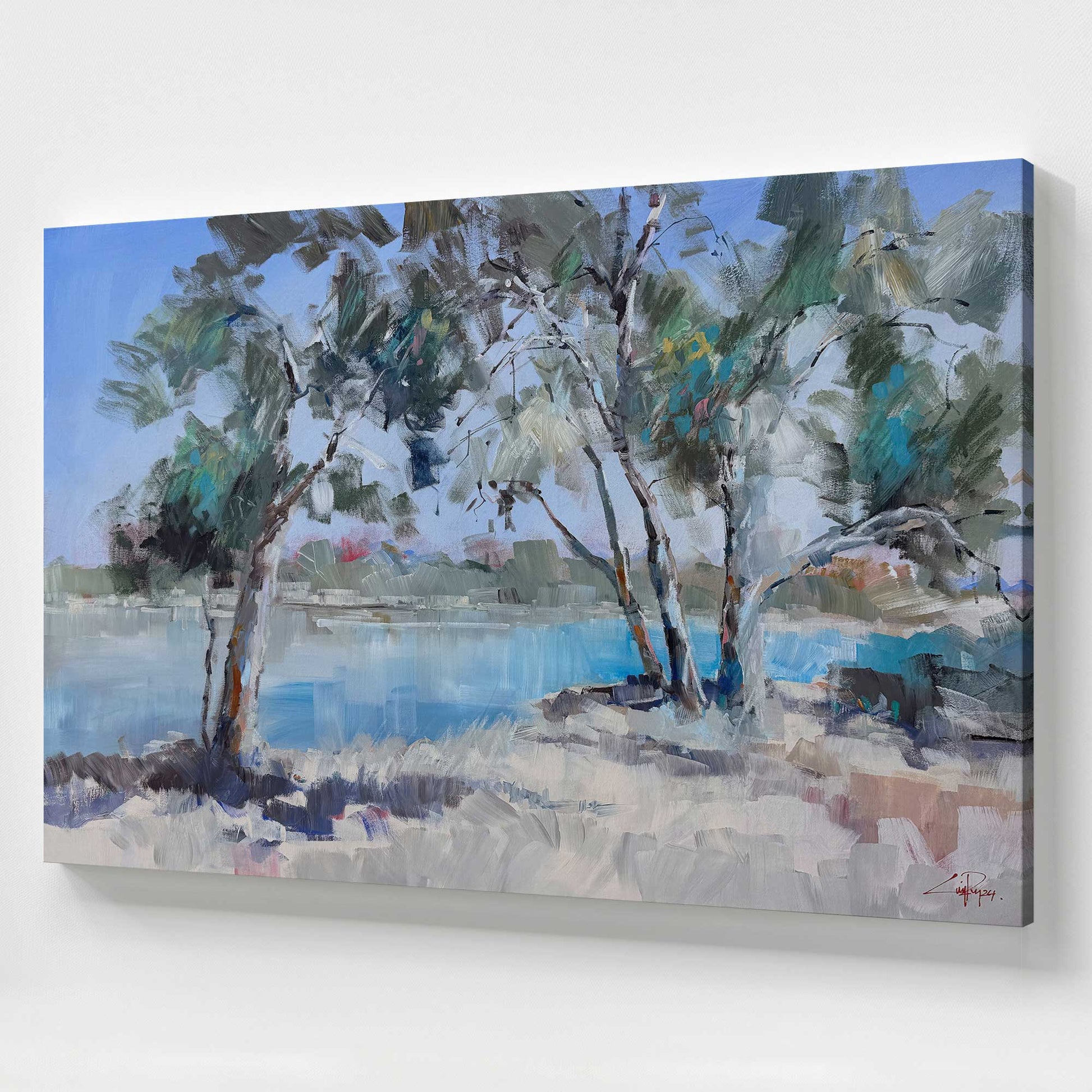 [Color:Stretched Canvas], Picture of art at an angle