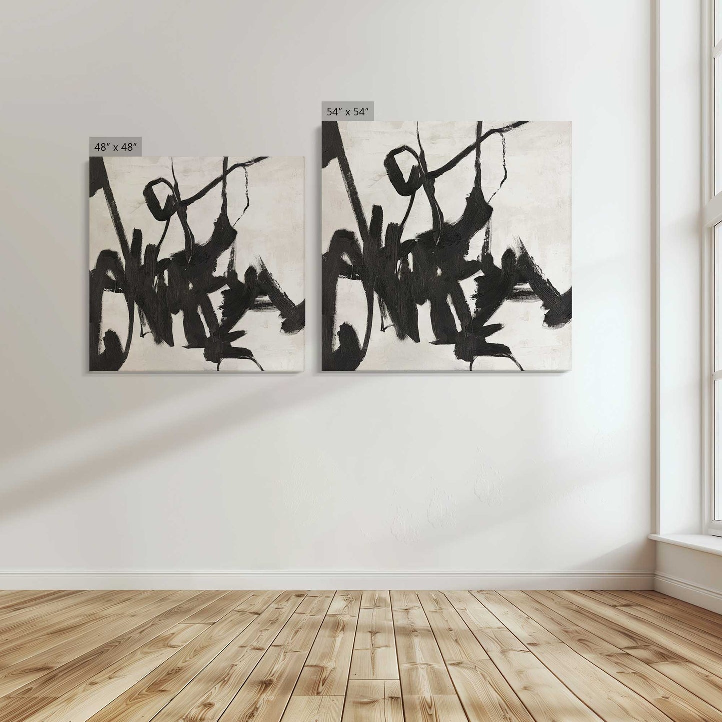 [Color:Stretched Canvas], Image showing the size comparisons