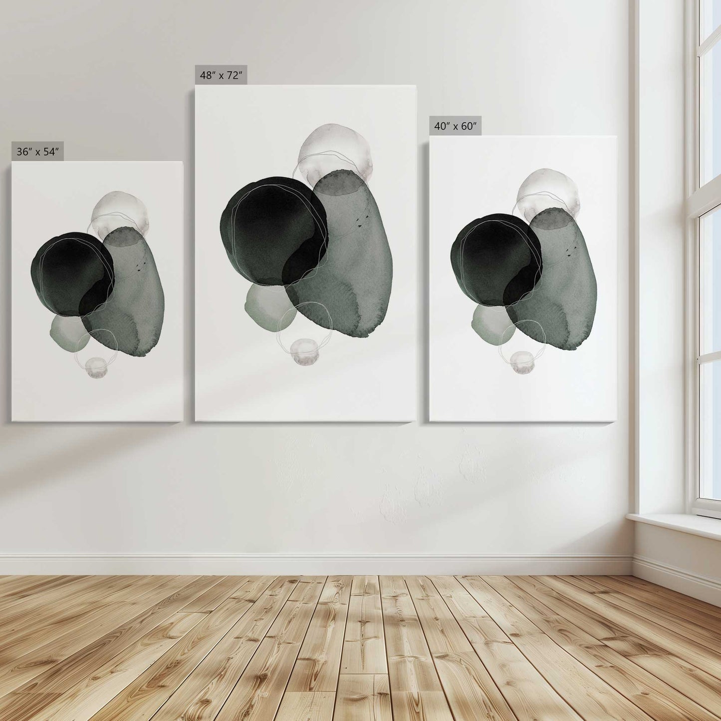 [Color:Stretched Canvas], Image showing the size comparisons