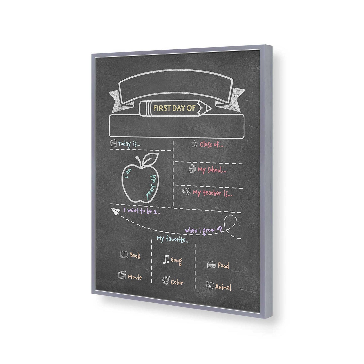 [Color:Polished Chrome], Picture of art in a Polished Chrome frame of the corner