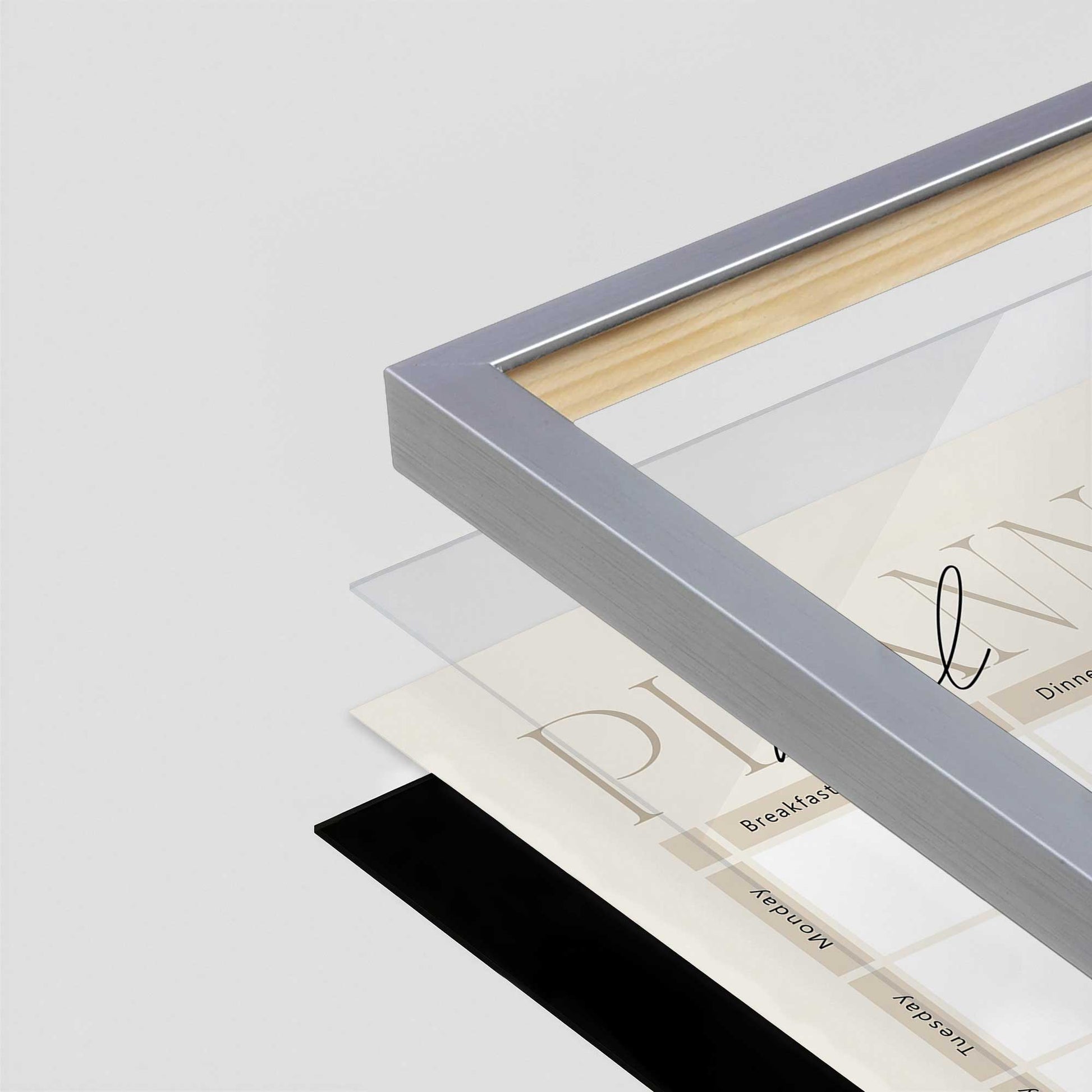 [Color:Polished Chrome], Picture of art in a Polished Chrome frame at an angle