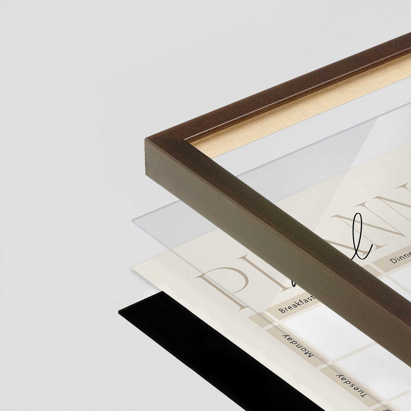 [Color:Belvinder Brown], Picture of art in a Belvinder Brown frame at an angle