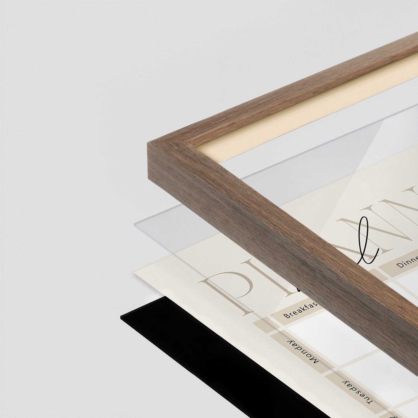 [Color:Walnut], Picture of art in a Walnut frame at an angle