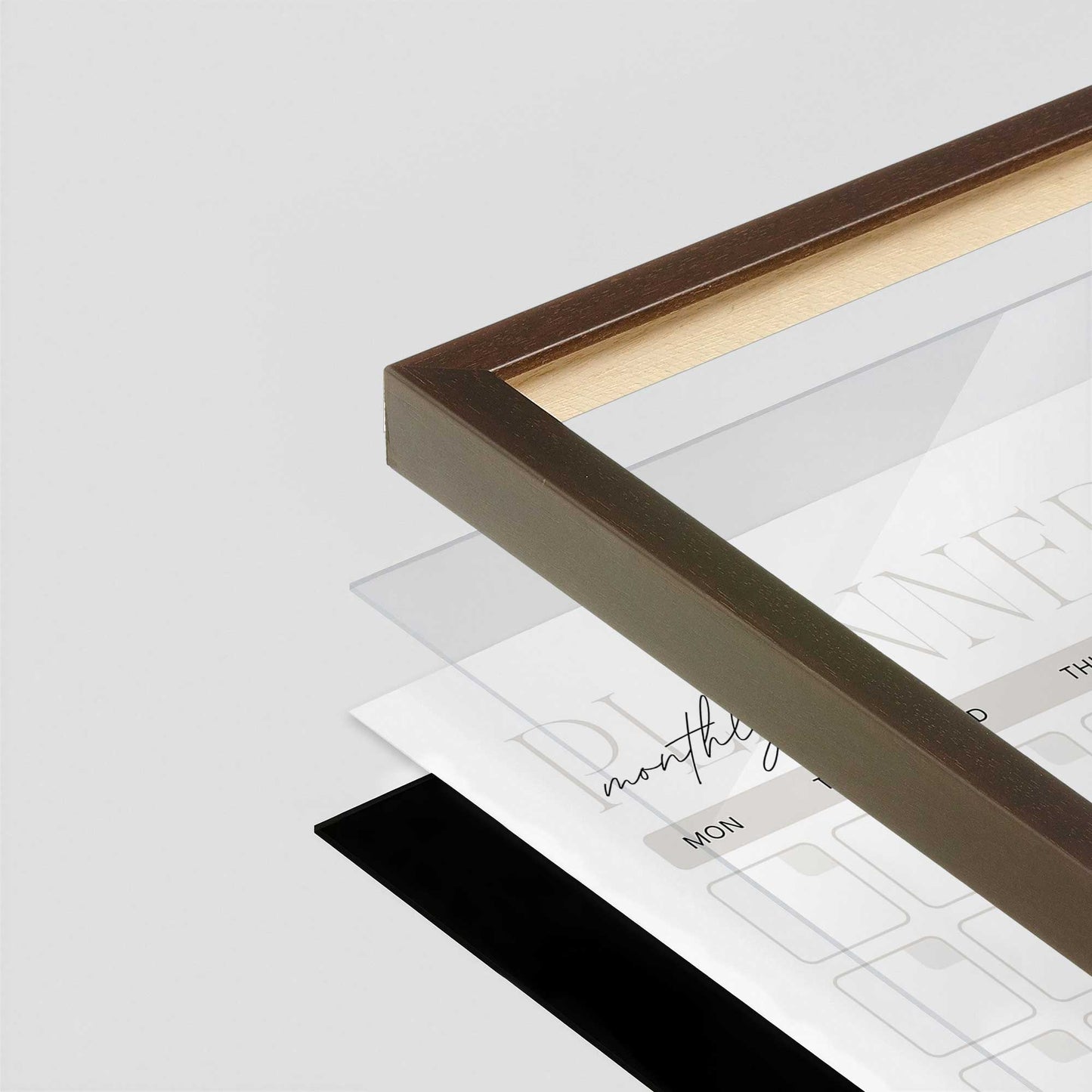 [Color:Belvinder Brown], Picture of art in a Belvinder Brown frame at an angle