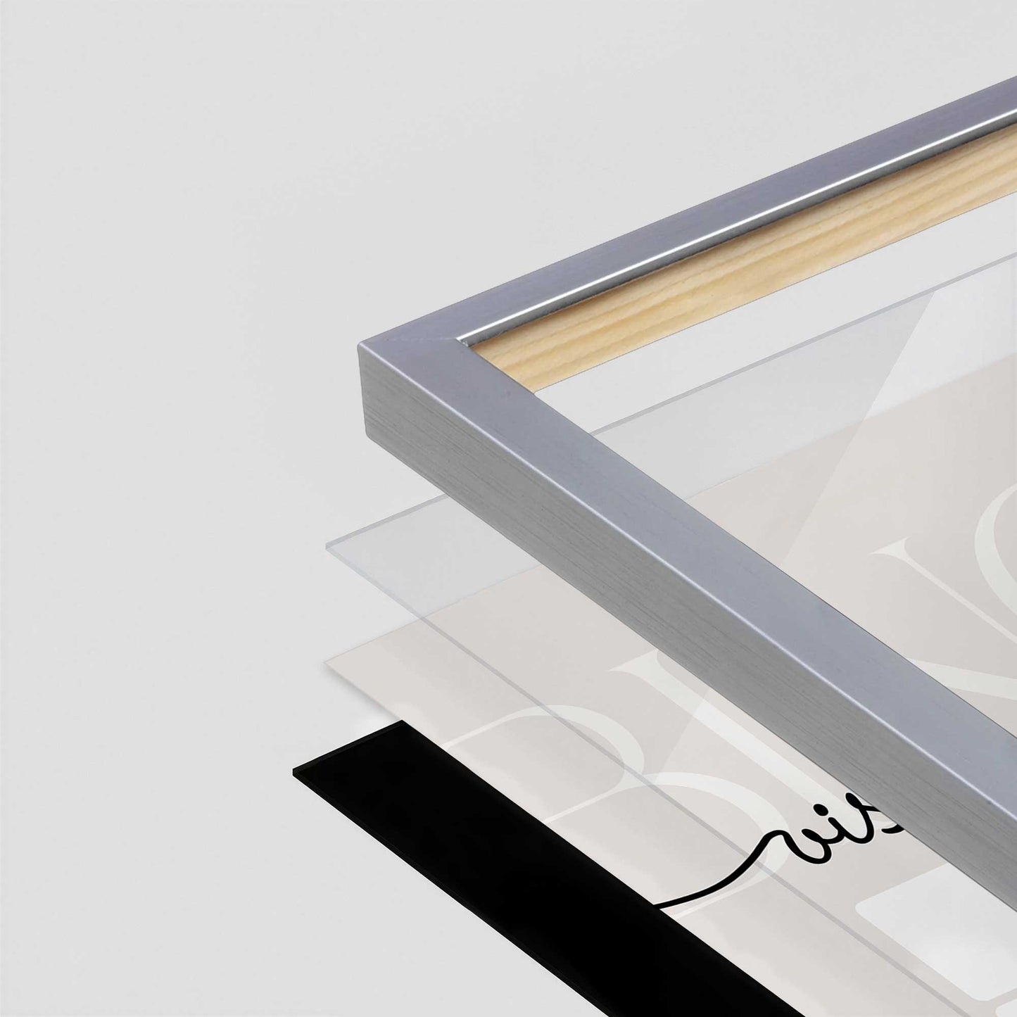 [Color:Polished Chrome], Picture of art in a Polished Chrome frame at an angle