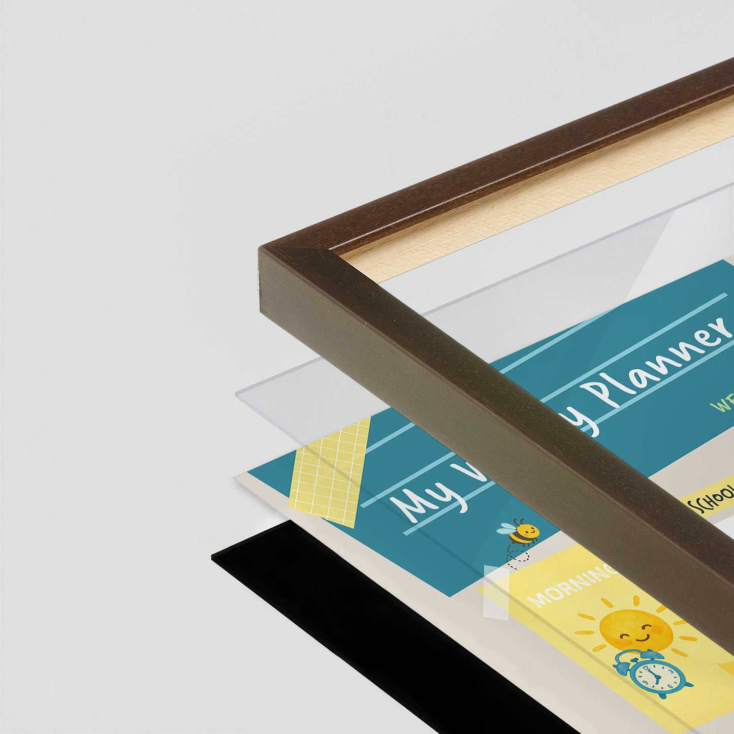 [Color:Belvinder Brown], Picture of art in a Belvinder Brown frame at an angle