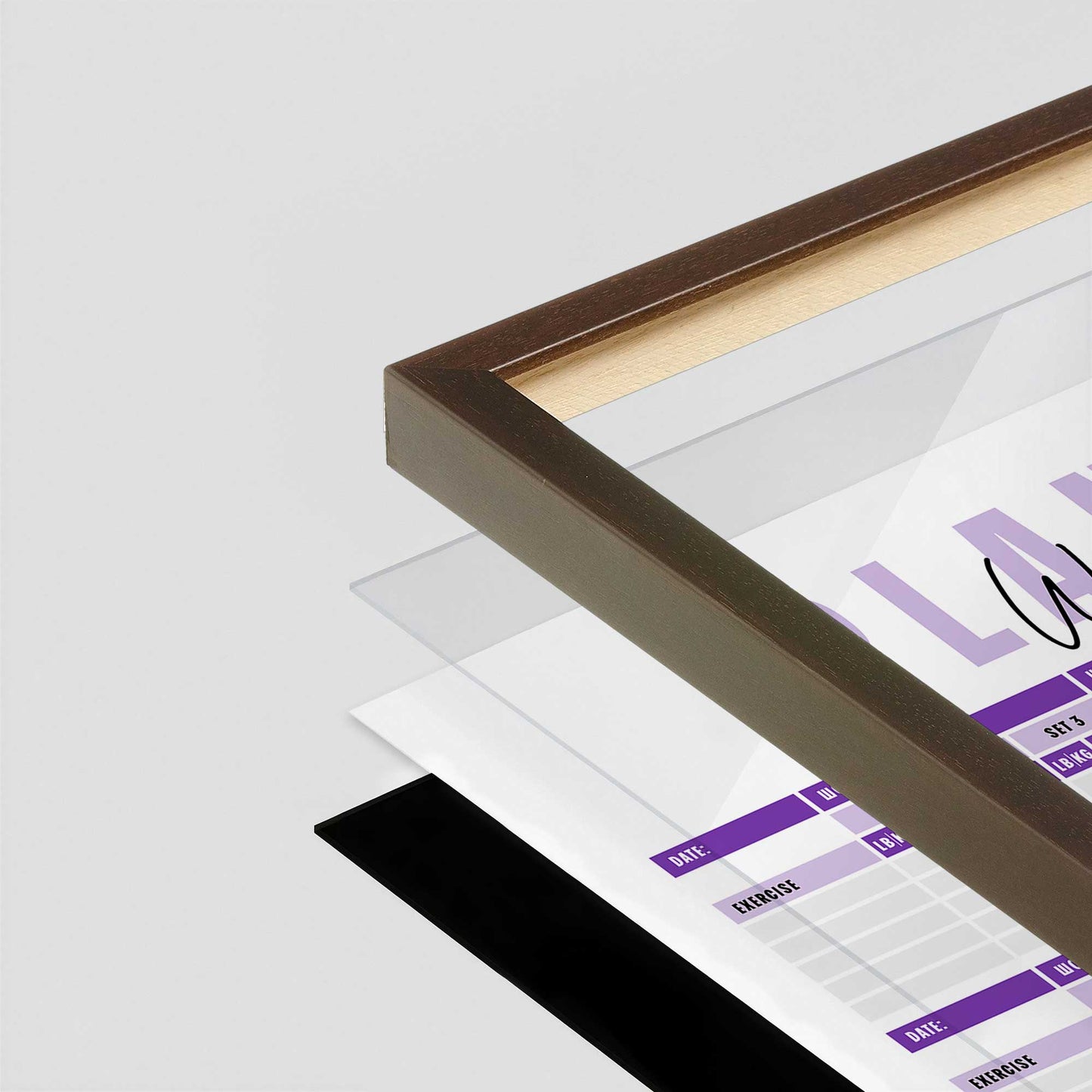 [Color:Belvinder Brown], Picture of art in a Belvinder Brown frame at an angle