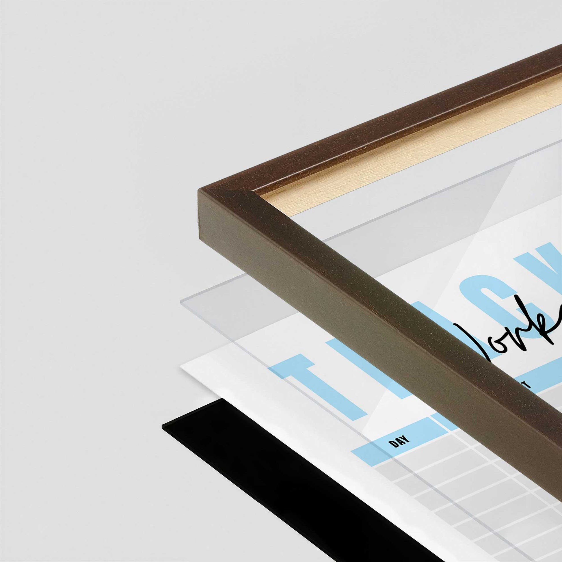 [Color:Belvinder Brown], Picture of art in a Belvinder Brown frame at an angle