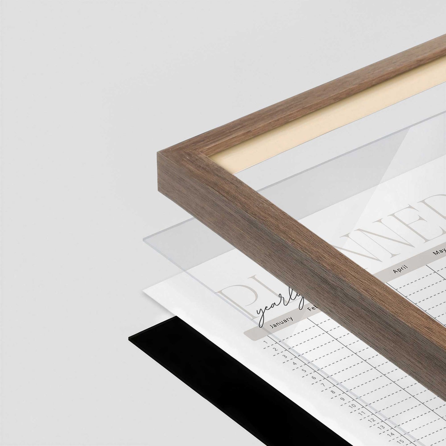[Color:Walnut], Picture of art in a Walnut frame at an angle